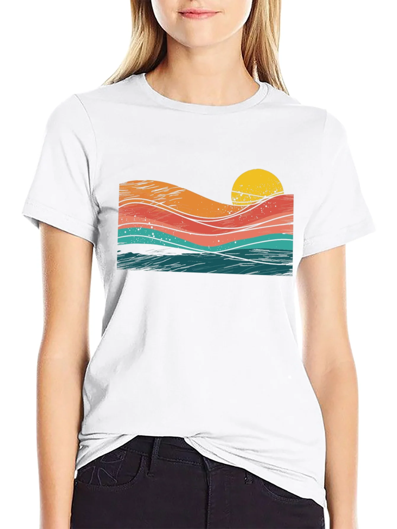 Rebbecca Sunset Waves Graphic Tee