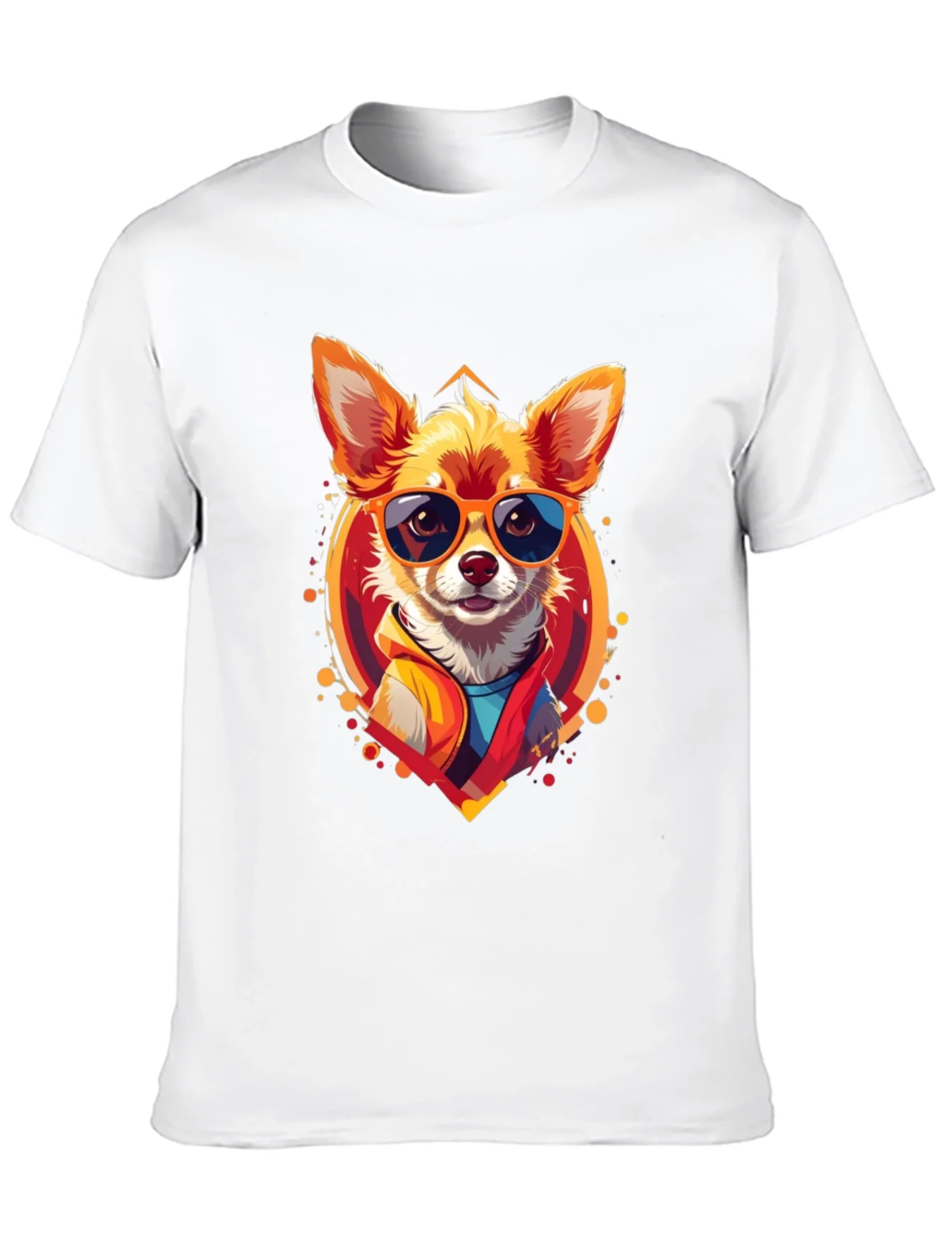 Camiseta Negra con Dise?o de Perro Chihuahua Cool