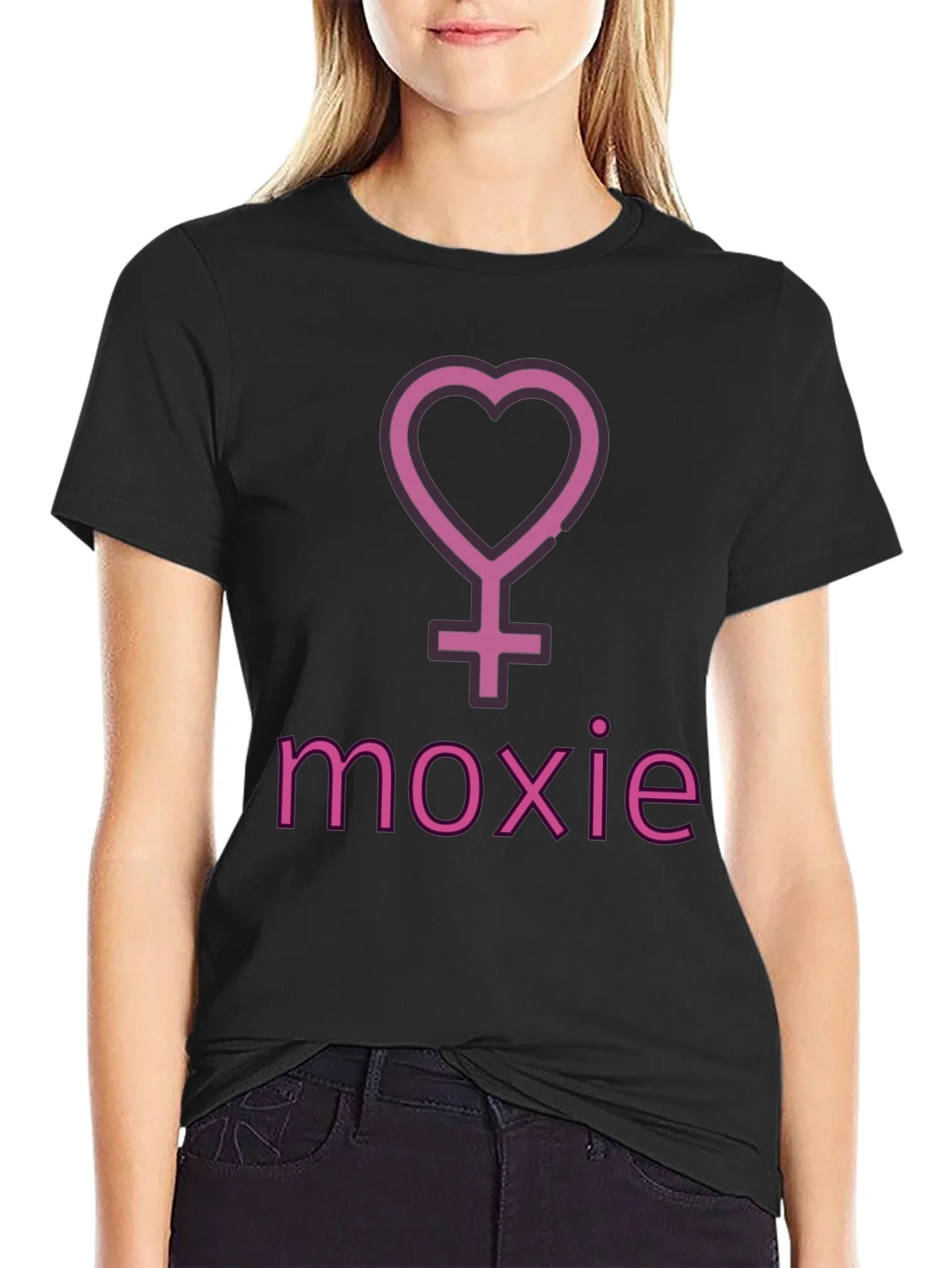 Camiseta Negra Moxie S¨ªmbolo Femenino Coraz¨®n