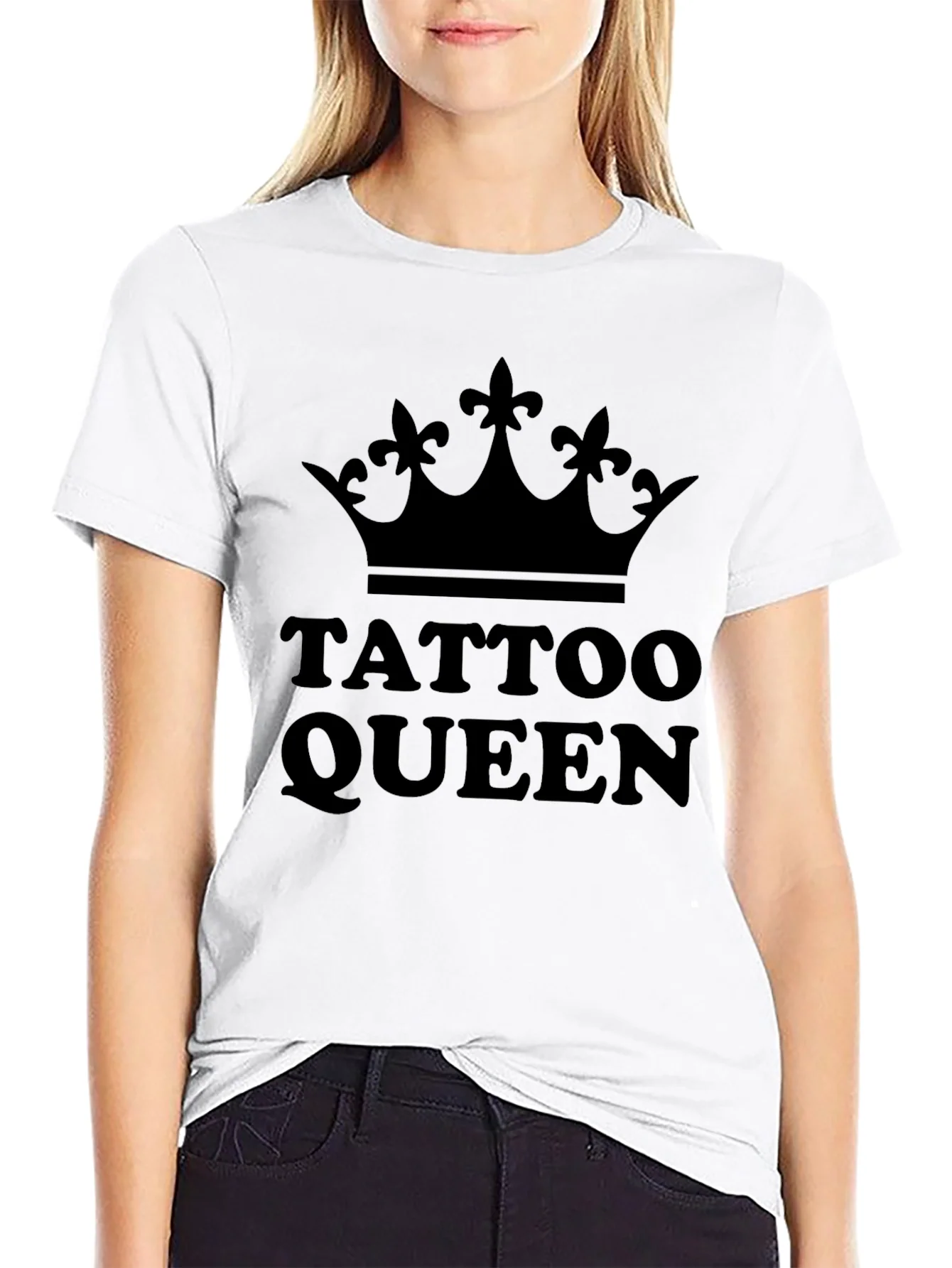 Camiseta Negra Tattoo Queen con Corona