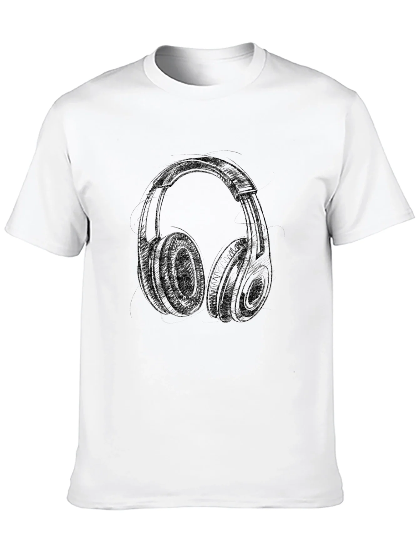 Camiseta Negra con Dise?o de Auriculares