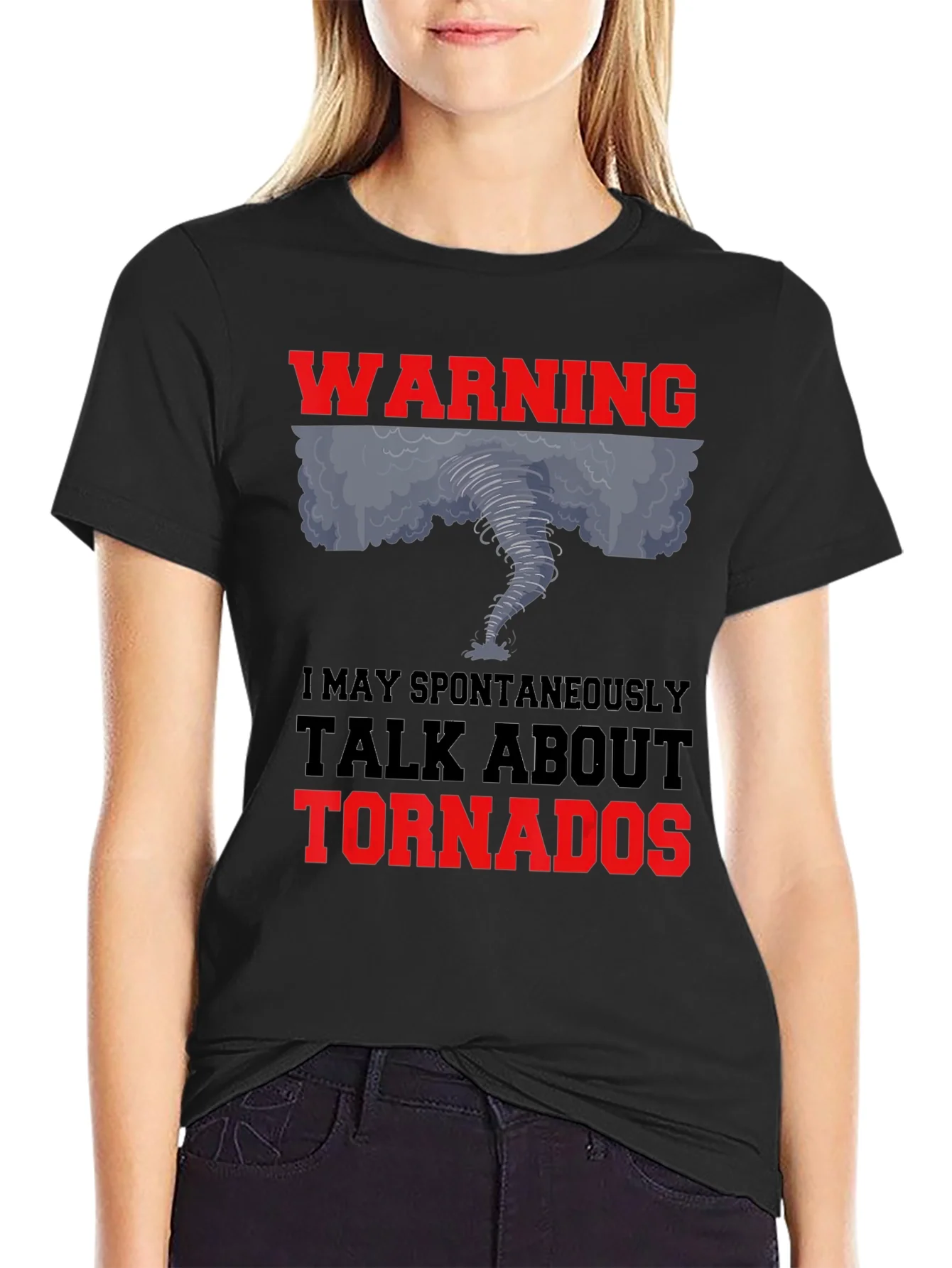 Camiseta Negra: Warning Tornado