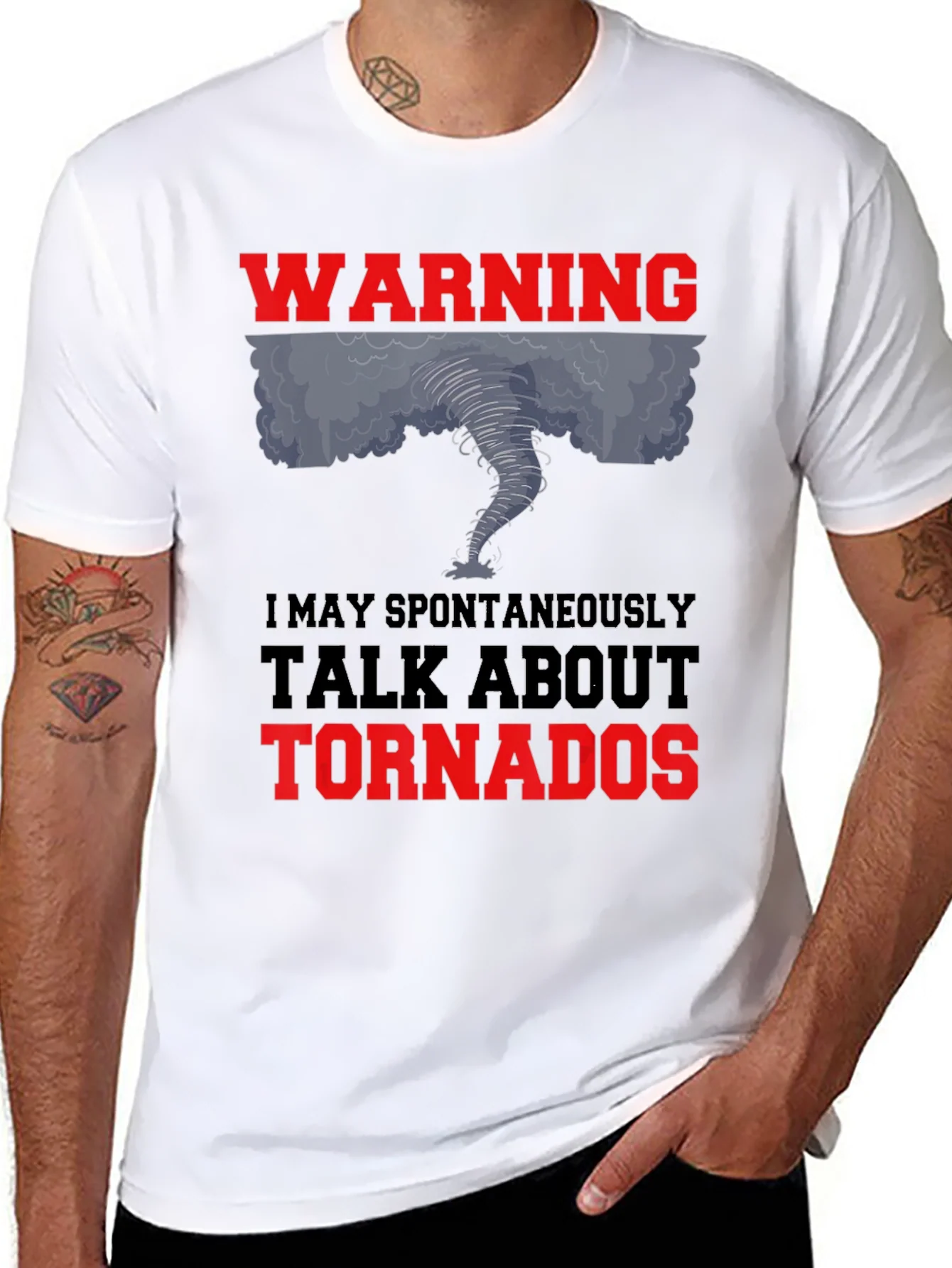Camiseta Negra: Warning Tornado