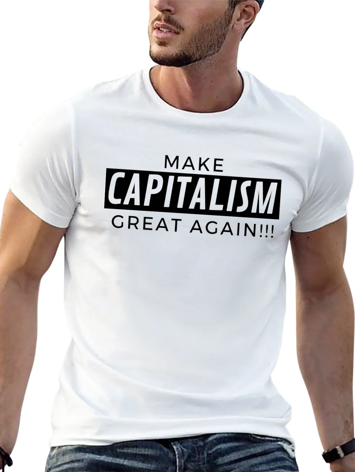 Camiseta Negra: ?Haz el Capitalismo Genial Otra Vez!