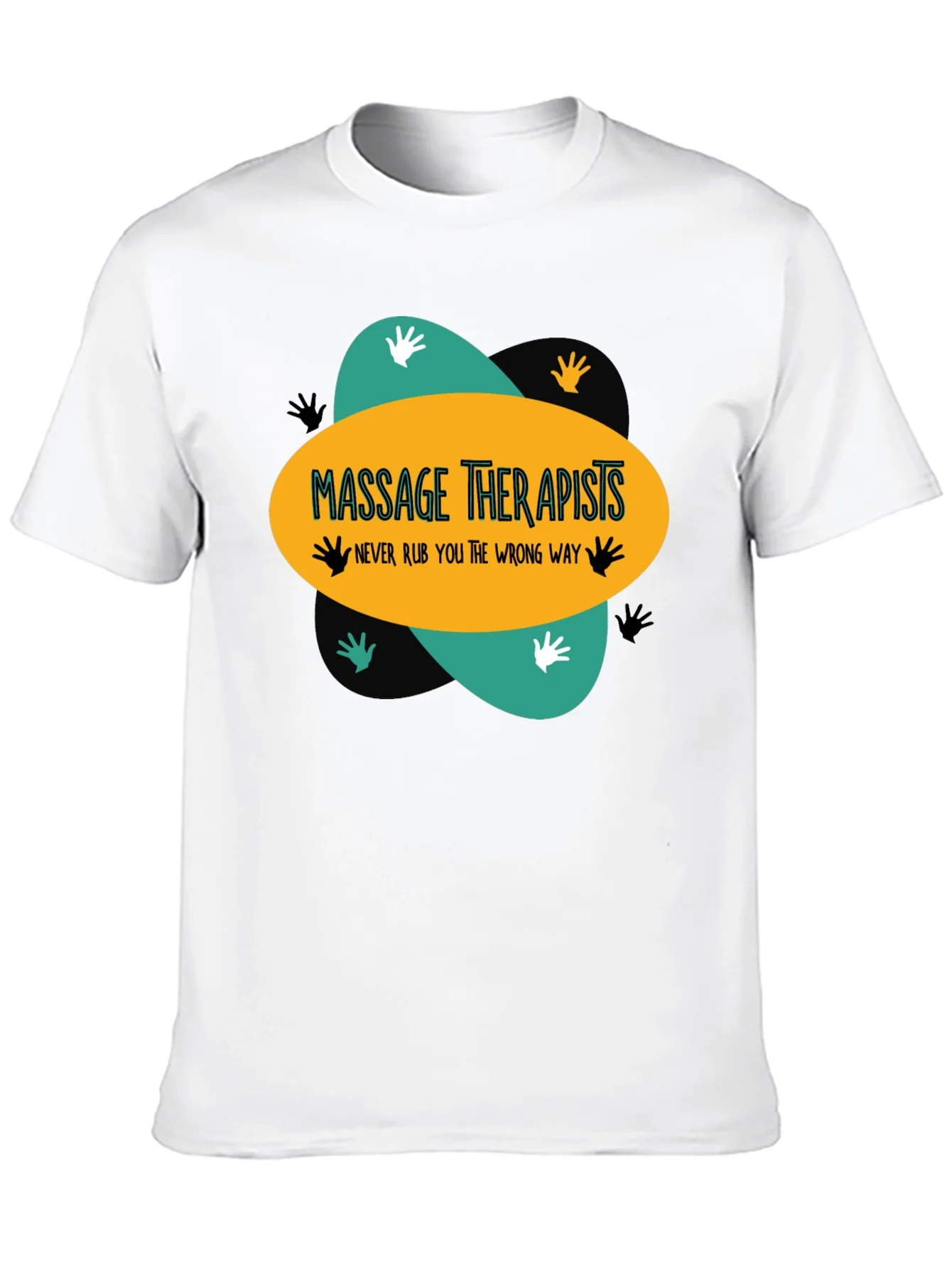 Camiseta Negra con Dise?o de Masajistas