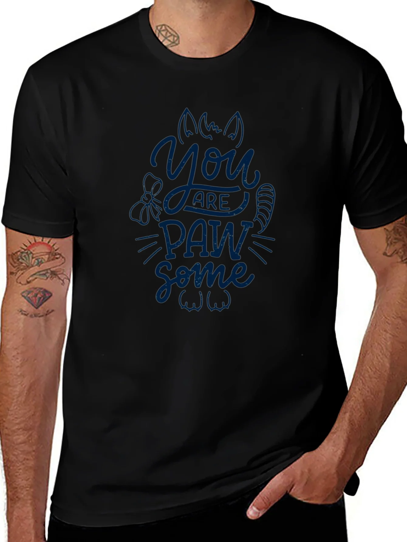Camiseta Negra Hombre You Are Paw-Some