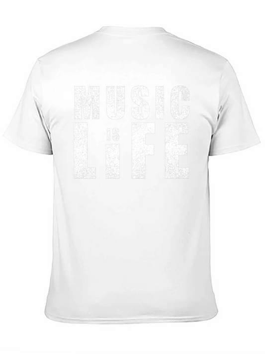 Camiseta Negra Music is Life para Amantes de la M¨²sica