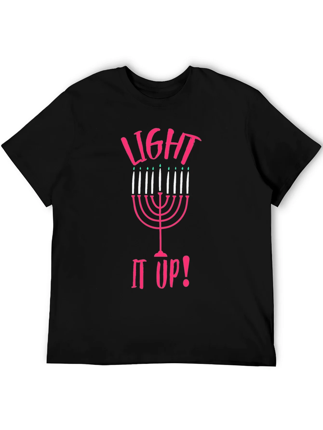 Camiseta Negra Light It Up! Hanukkah