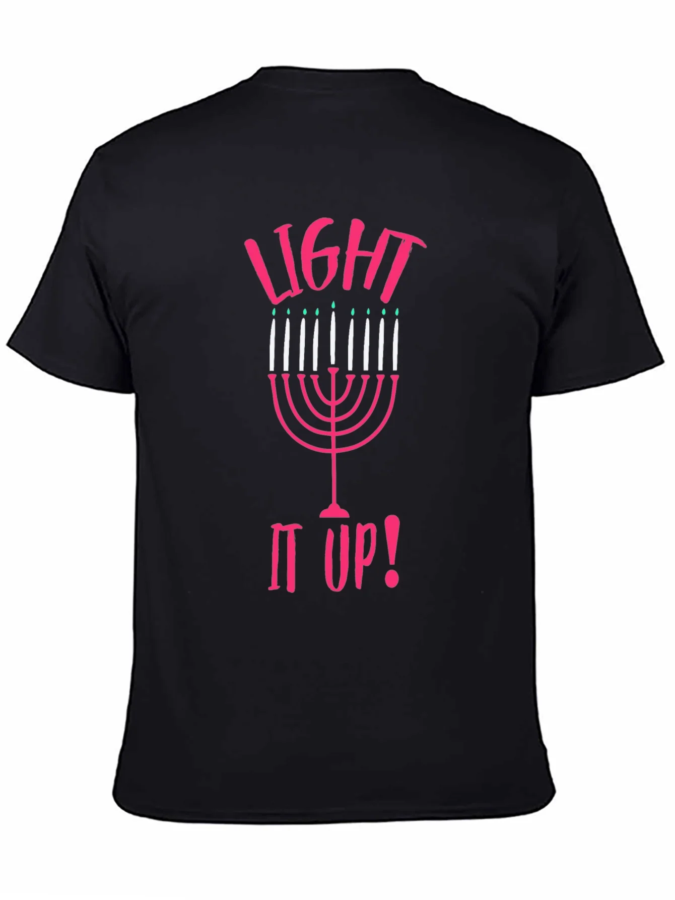 Camiseta Negra Light It Up! Hanukkah