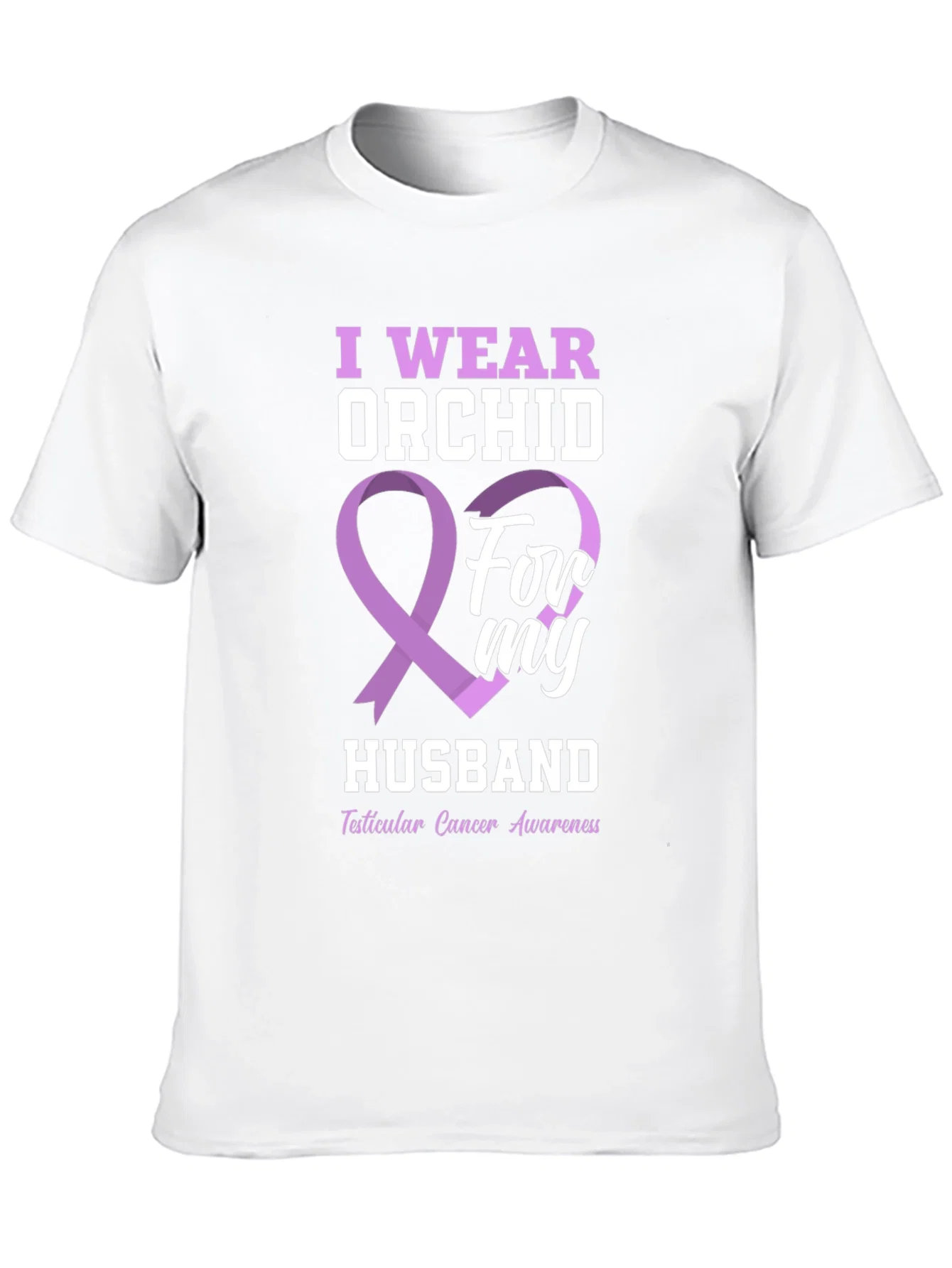 Rebbecca Orchid Ribbon Husband Cancer Awareness T-Shirt
