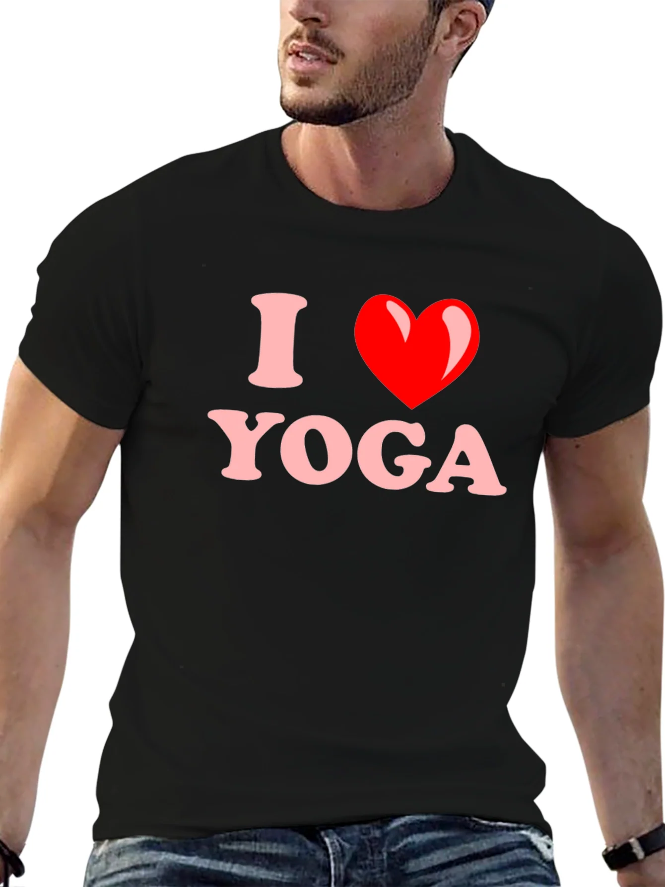 Camiseta Negra I Love Yoga para Hombre