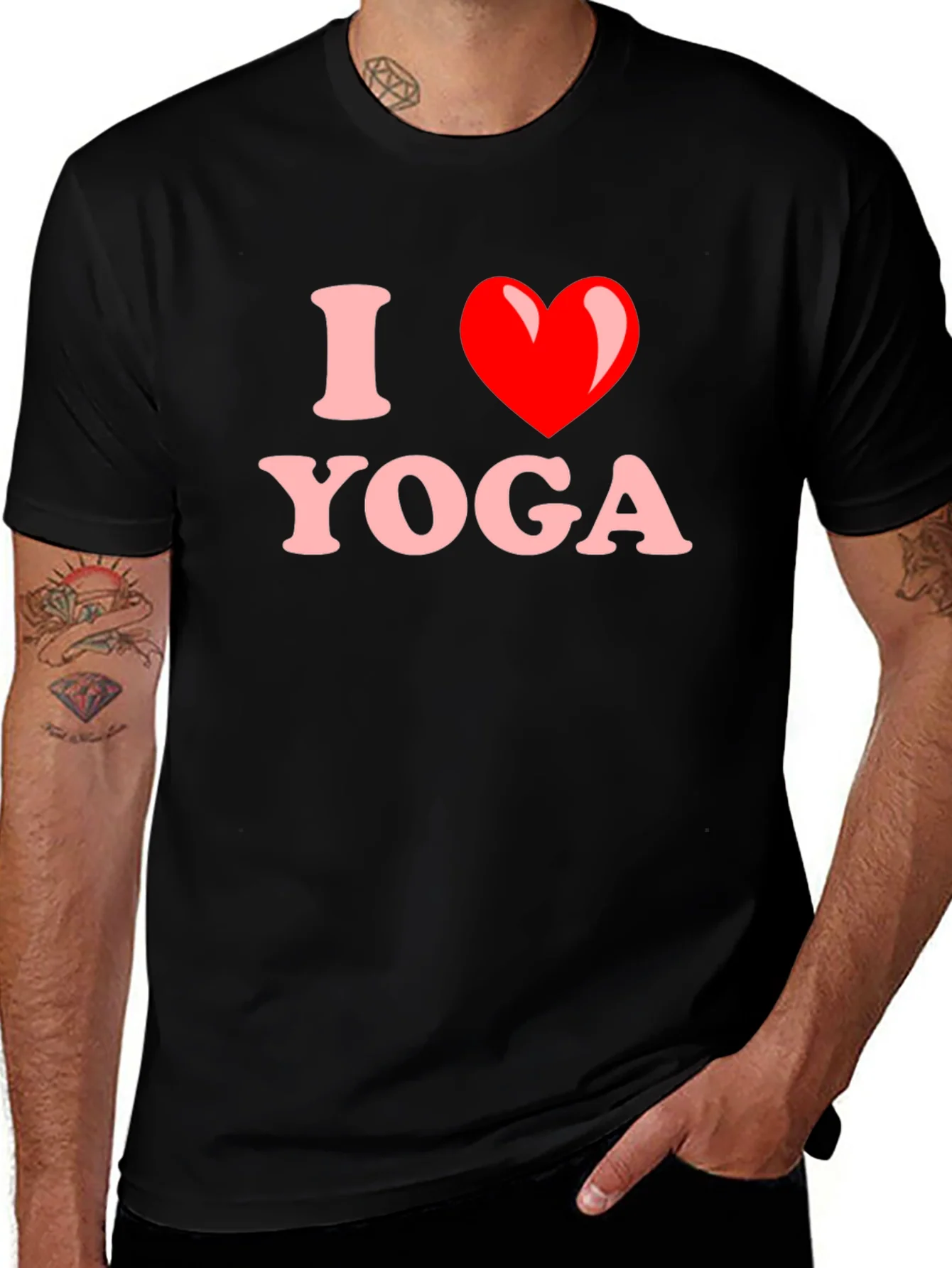 Camiseta Negra I Love Yoga para Hombre