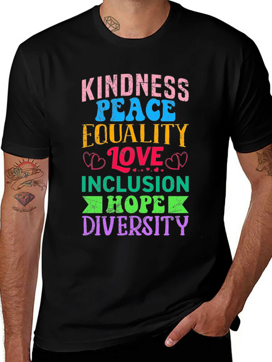 Camiseta Unisex: Bondad Paz Igualdad Amor Inclusi¨®n y Diversidad