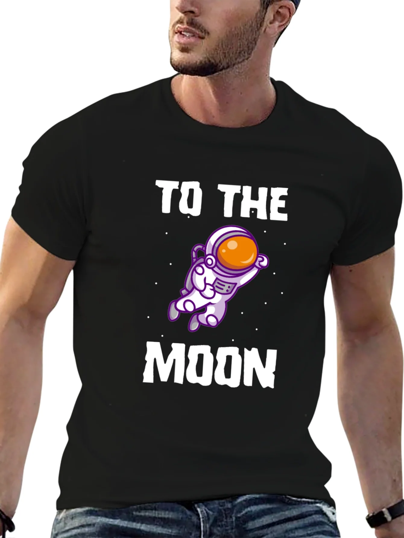 Camiseta Negra To The Moon Astronauta