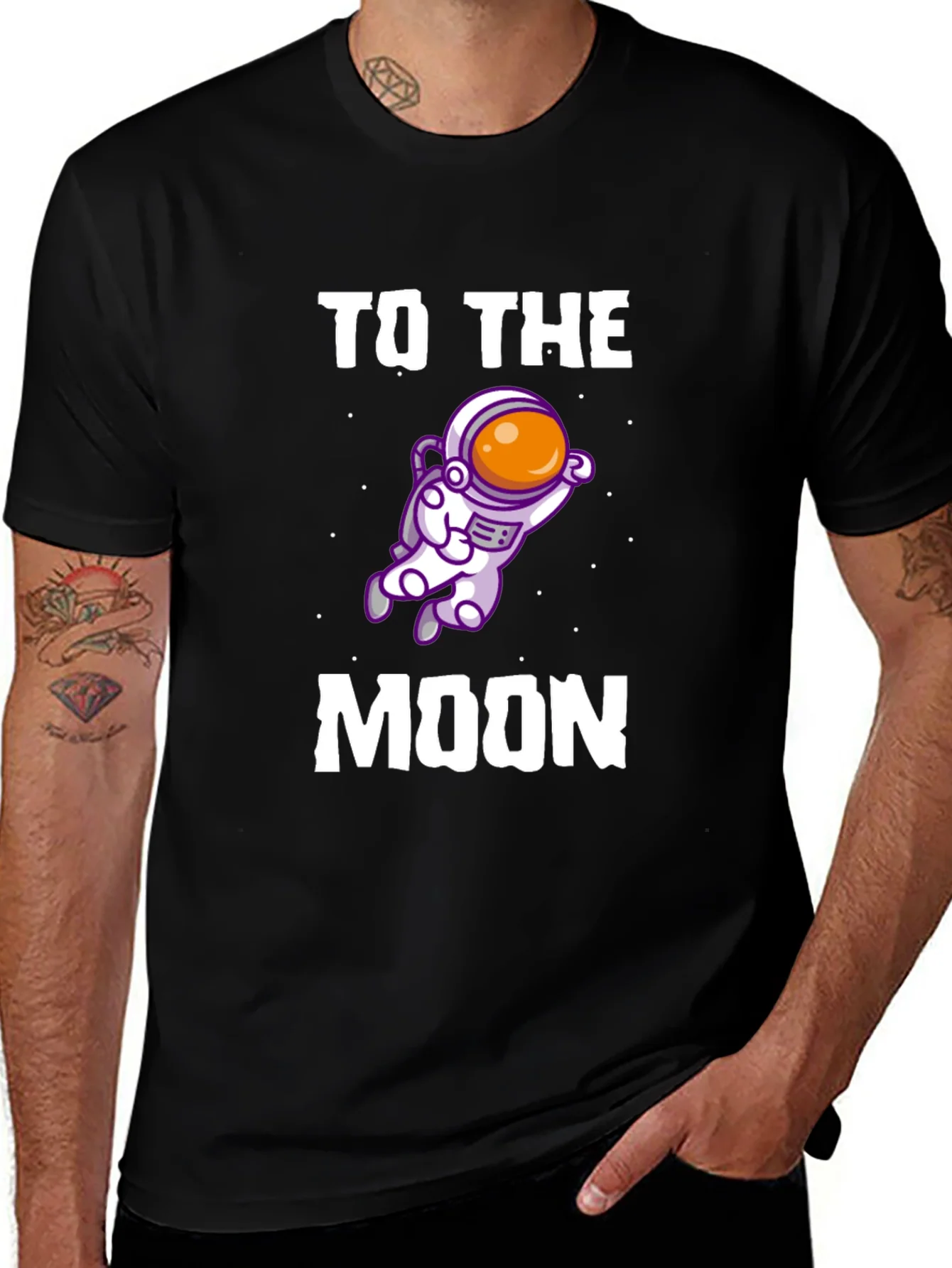 Camiseta Negra To The Moon Astronauta