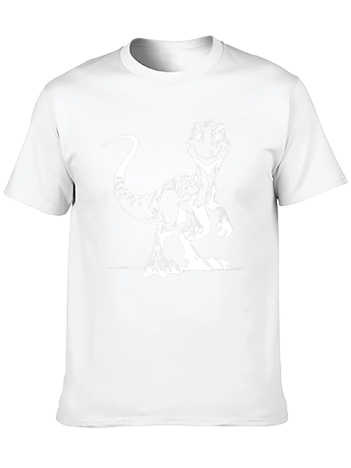 Camiseta Negra con Estampado de Dinosaurio Raptor