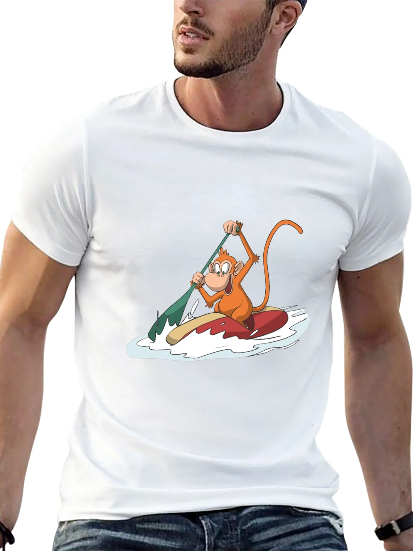 Rebbecca Monkey Paddling T-Shirt - Fun Graphic Tee