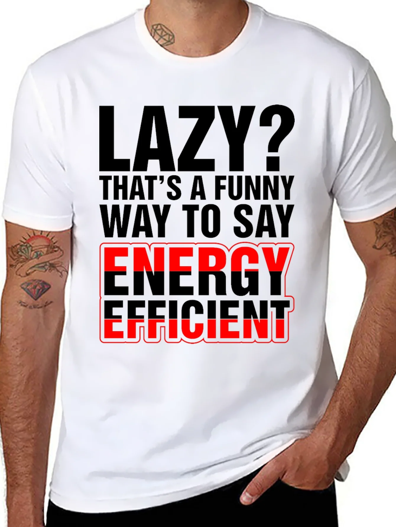Rebbecca Lazy? Energy Efficient Graphic Print T-Shirt