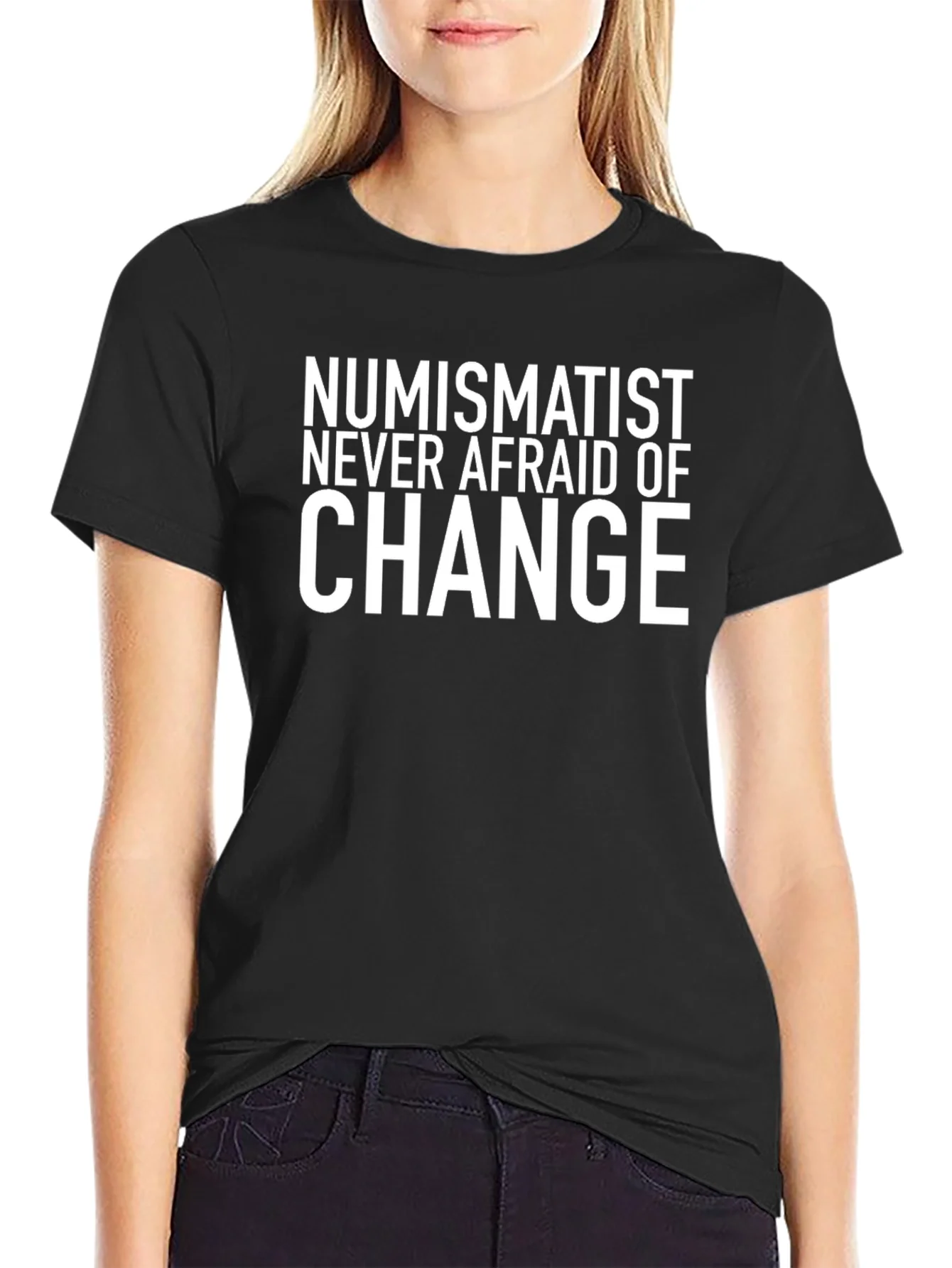 Camiseta Negra Numismatista: Nunca Temas al Cambio