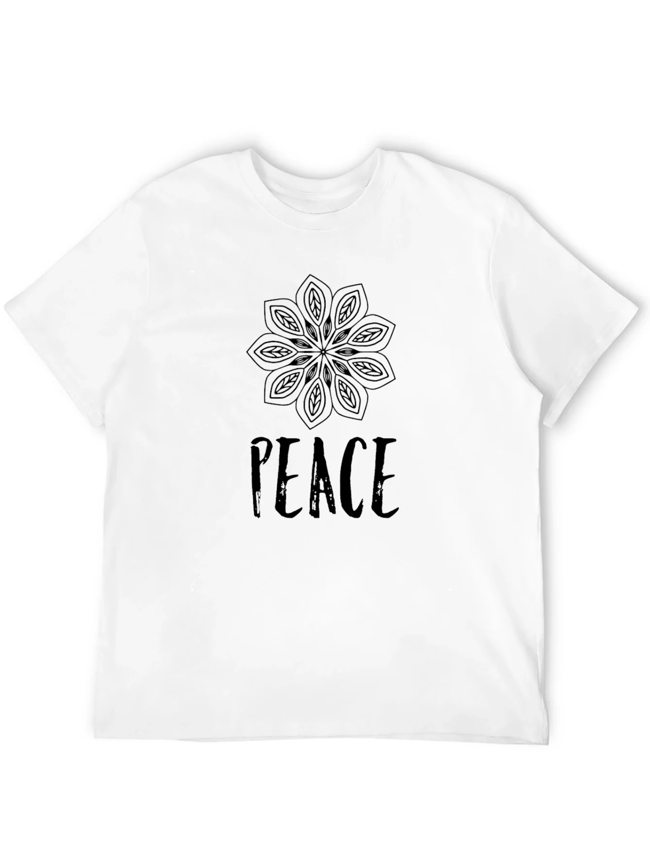 Camiseta Hombre Negra Dise?o Mandala Paz