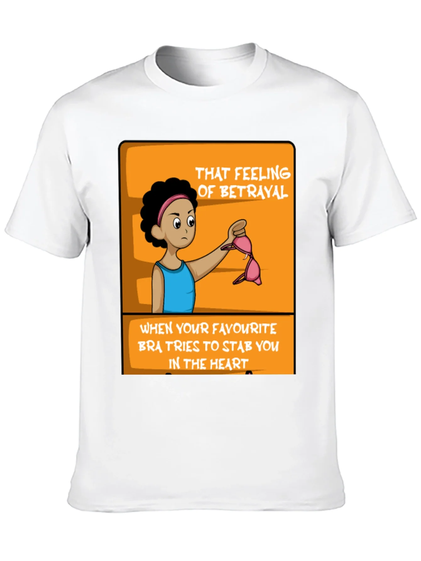 Rebbecca Betrayal Bra Funny Graphic Tee - Black