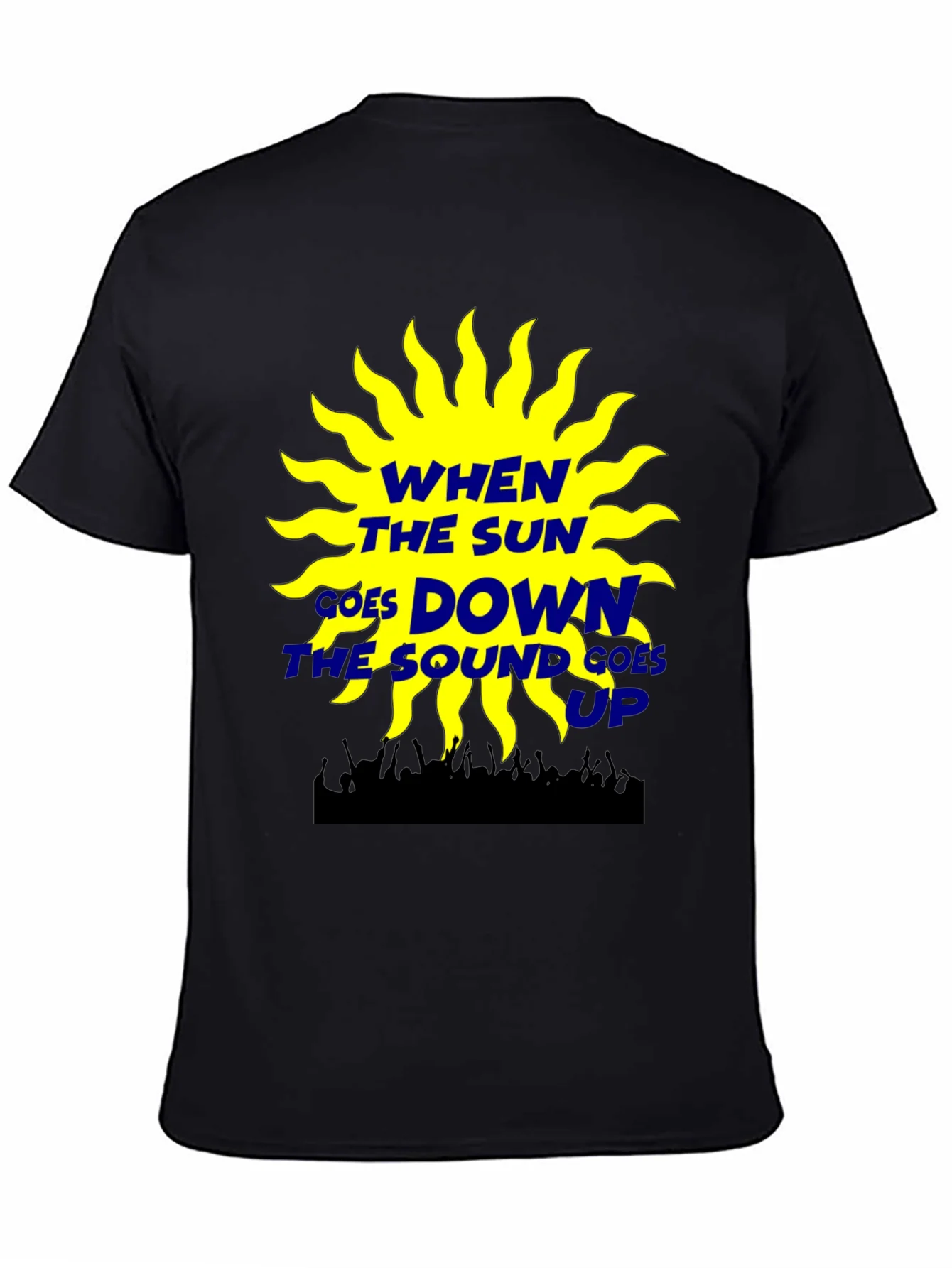 Camiseta Negra: Sol M¨²sica y Noche