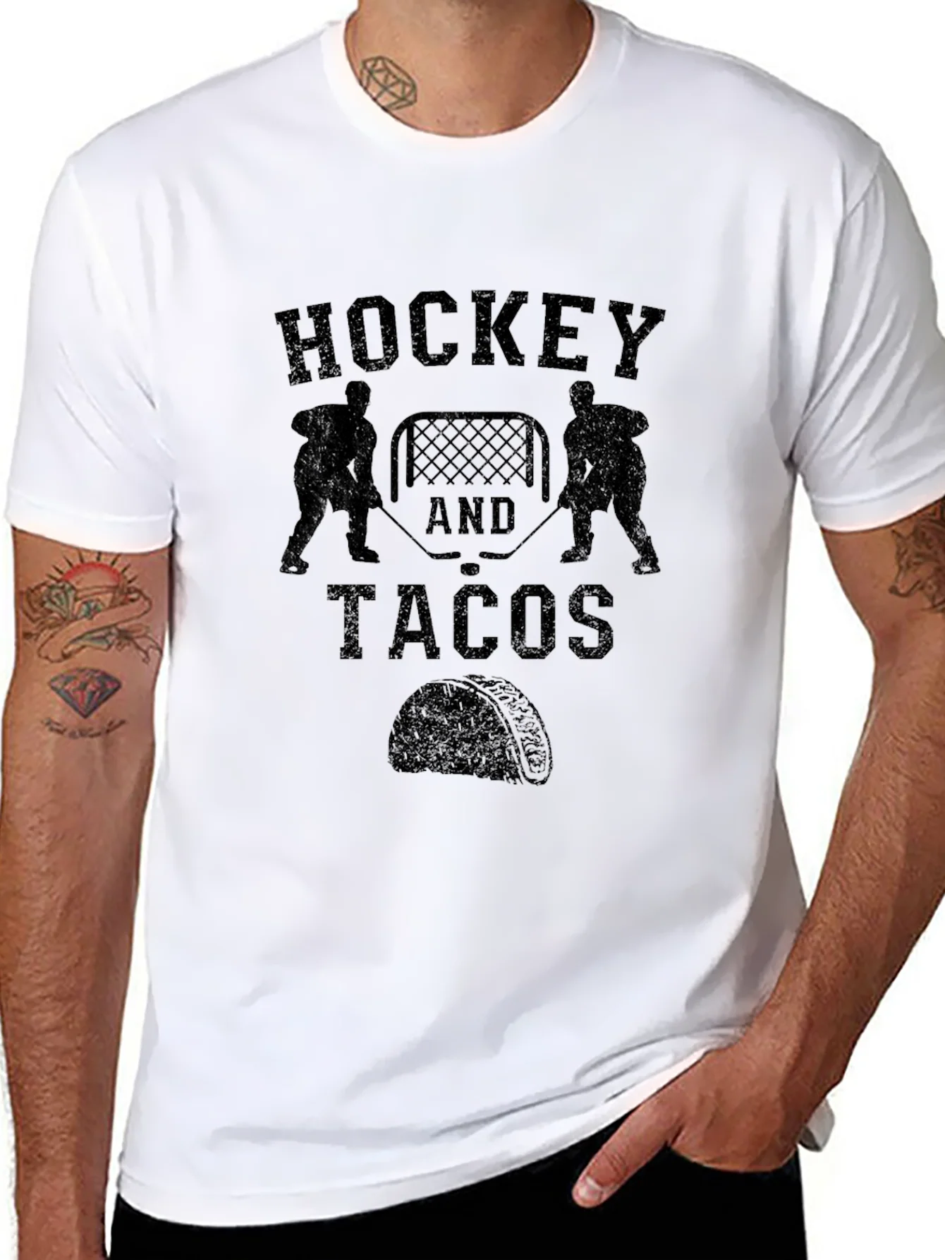 Camiseta Hockey y Tacos - Algod¨®n