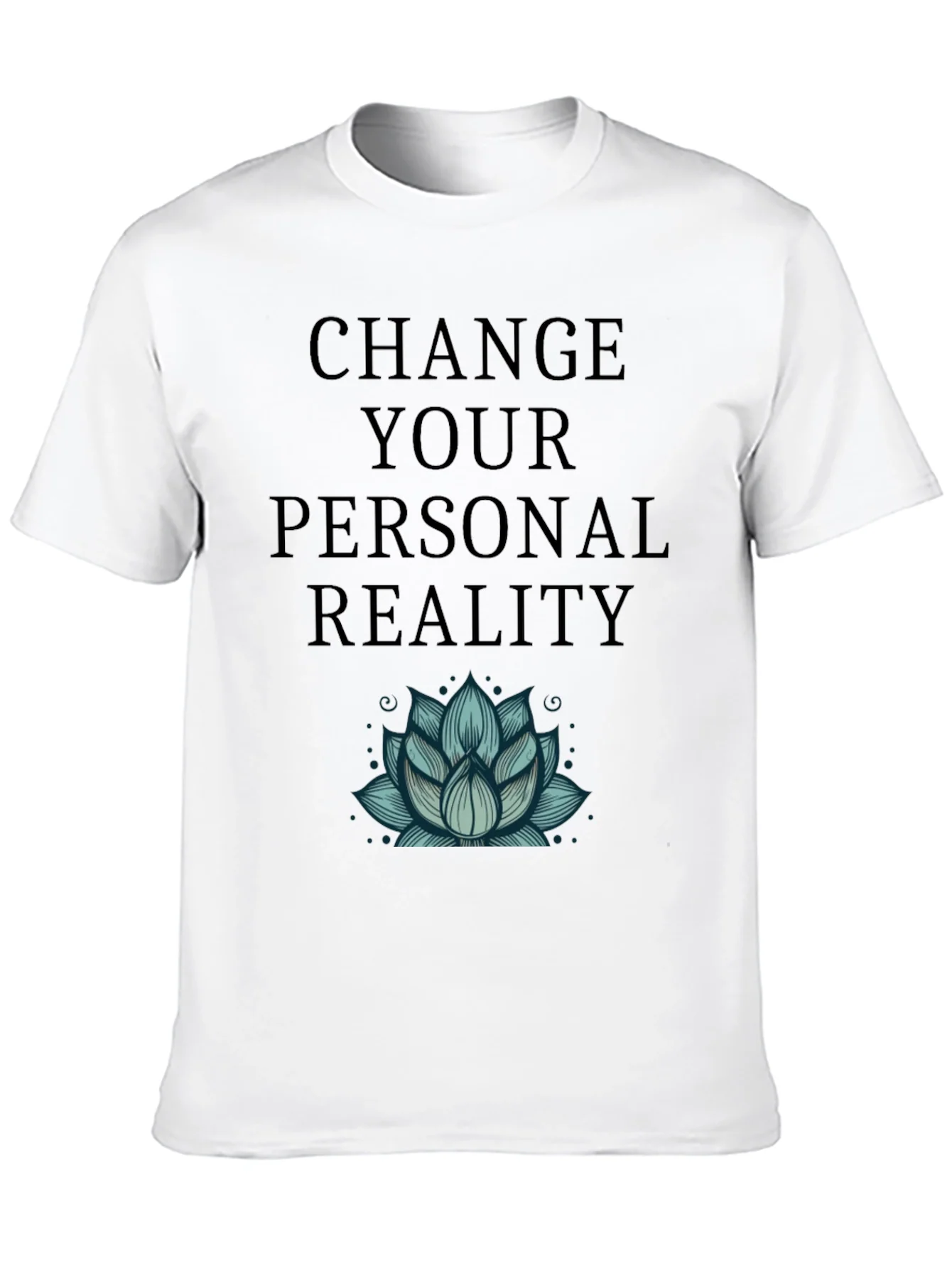 Camiseta Negra Cambia Tu Realidad con Dise?o Floral