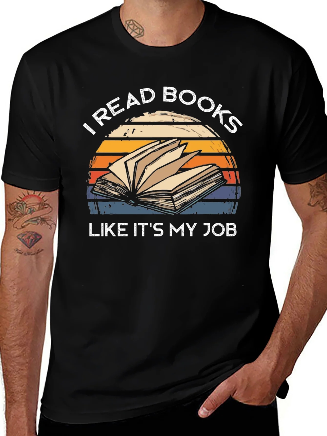 Camiseta Negra Leo Libros Como Si Fuera Mi Trabajo
