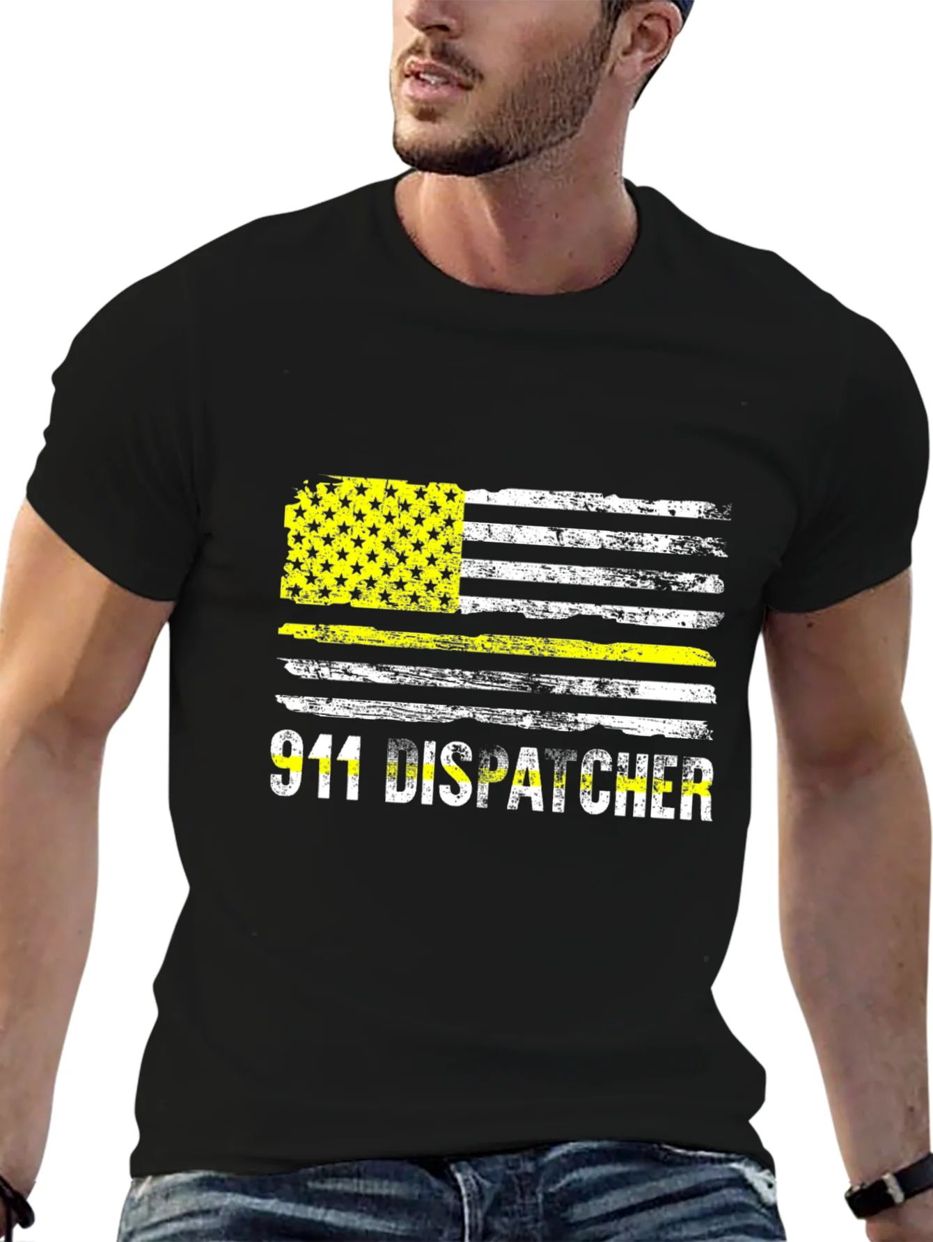 Rebbecca 911 Dispatcher Thin Yellow Line Flag T-Shirt