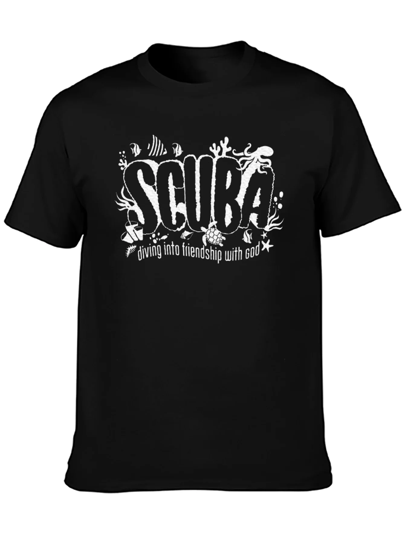Camiseta Negra Scuba Amistad con Dios