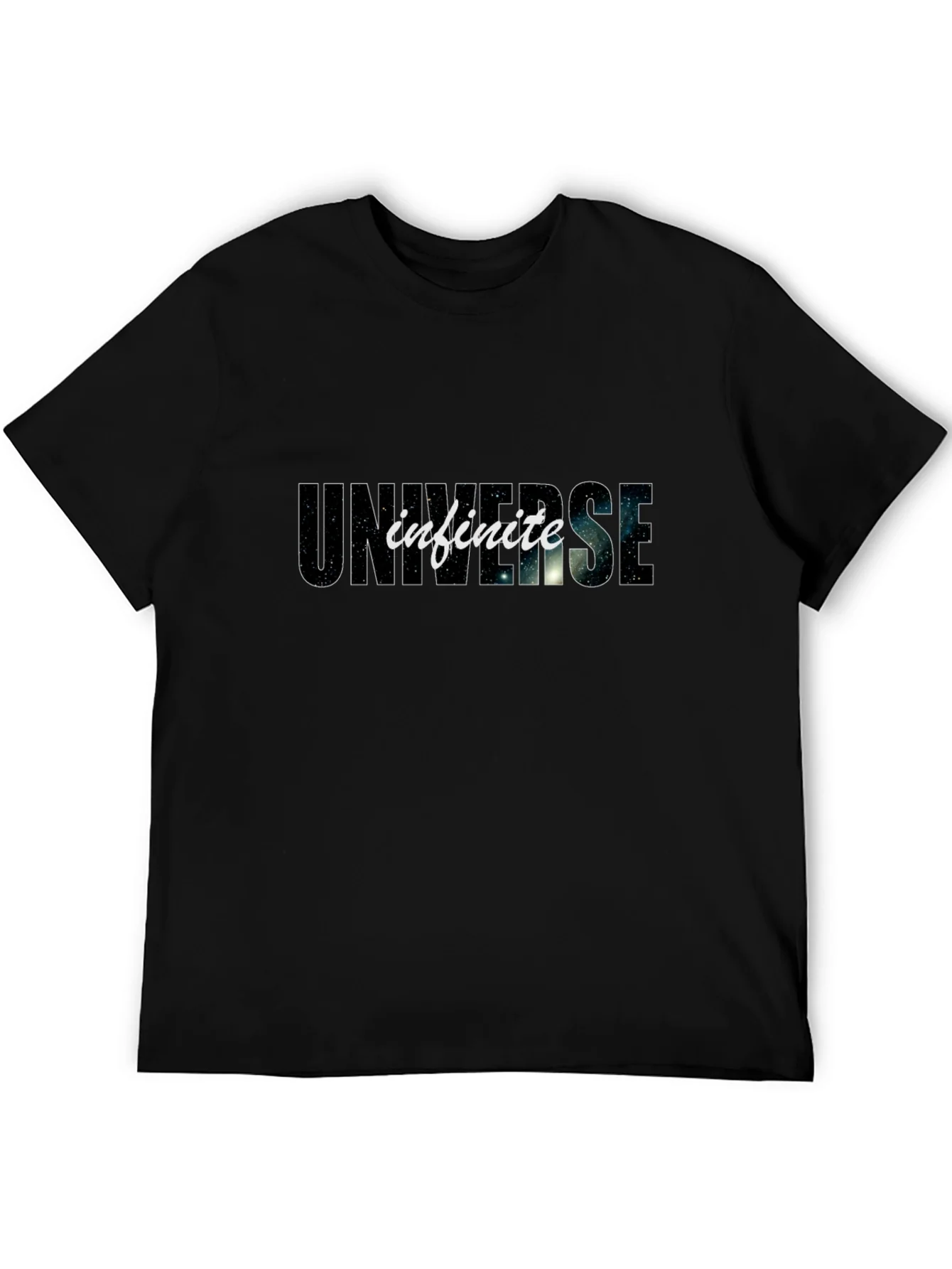 Camiseta Negra Universo Infinito Algod¨®n C¨®moda Casual