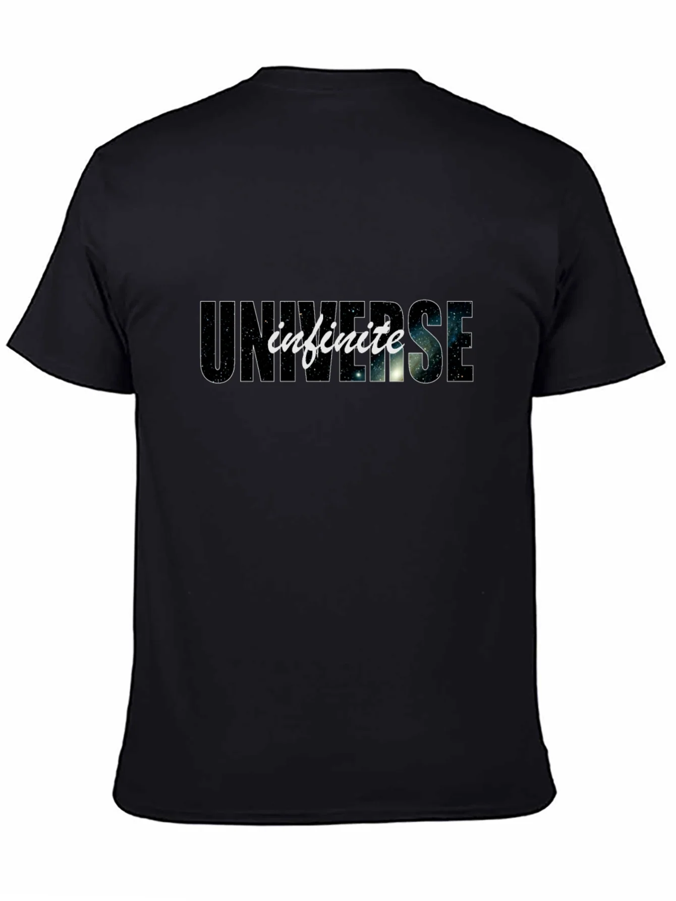 Camiseta Negra Universo Infinito Algod¨®n C¨®moda Casual