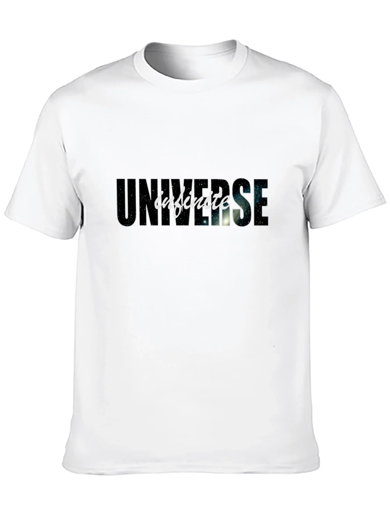 Camiseta Negra Universo Infinito Algod¨®n C¨®moda Casual