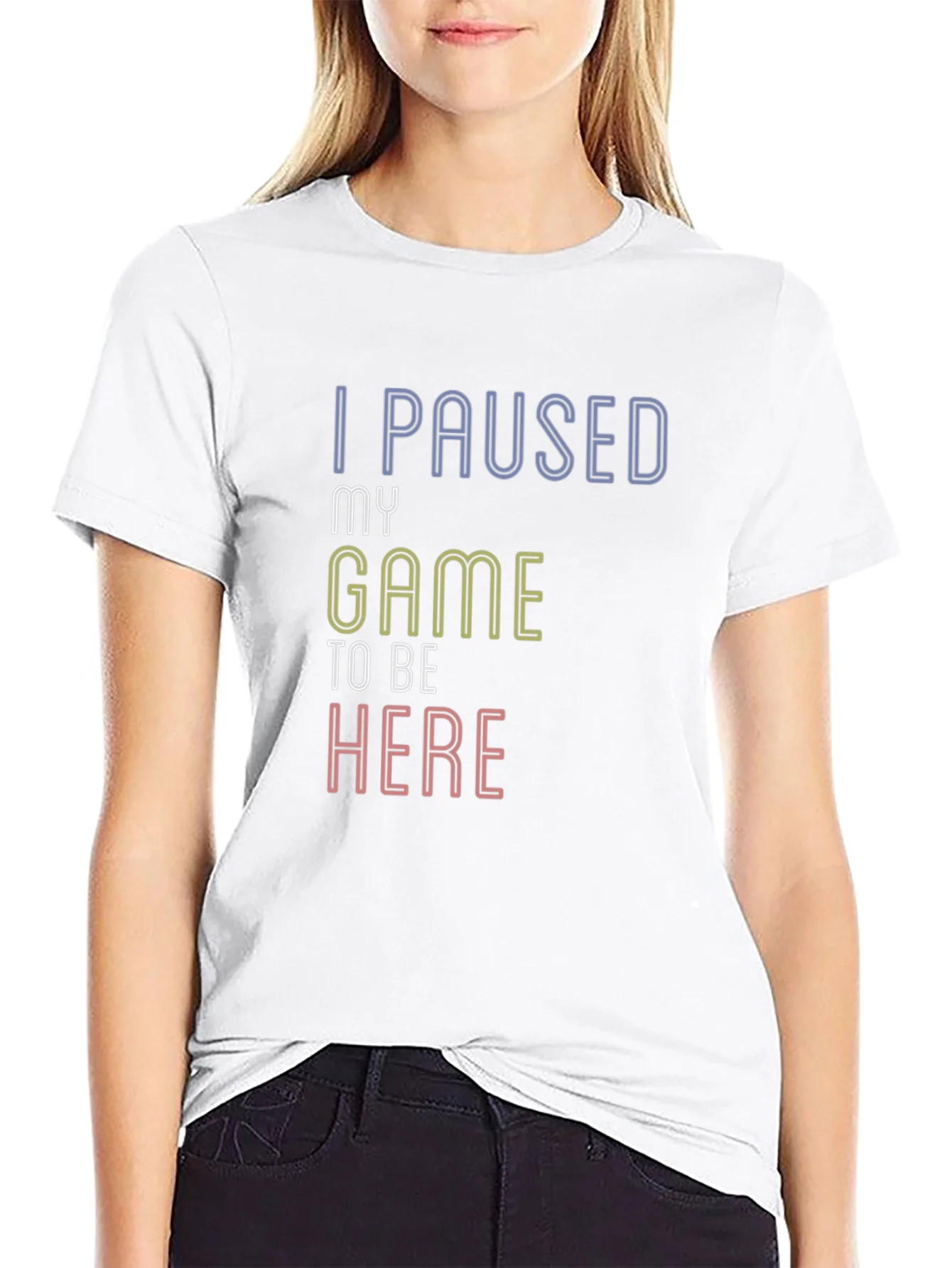 Camiseta Negra I Paused My Game To Be Here
