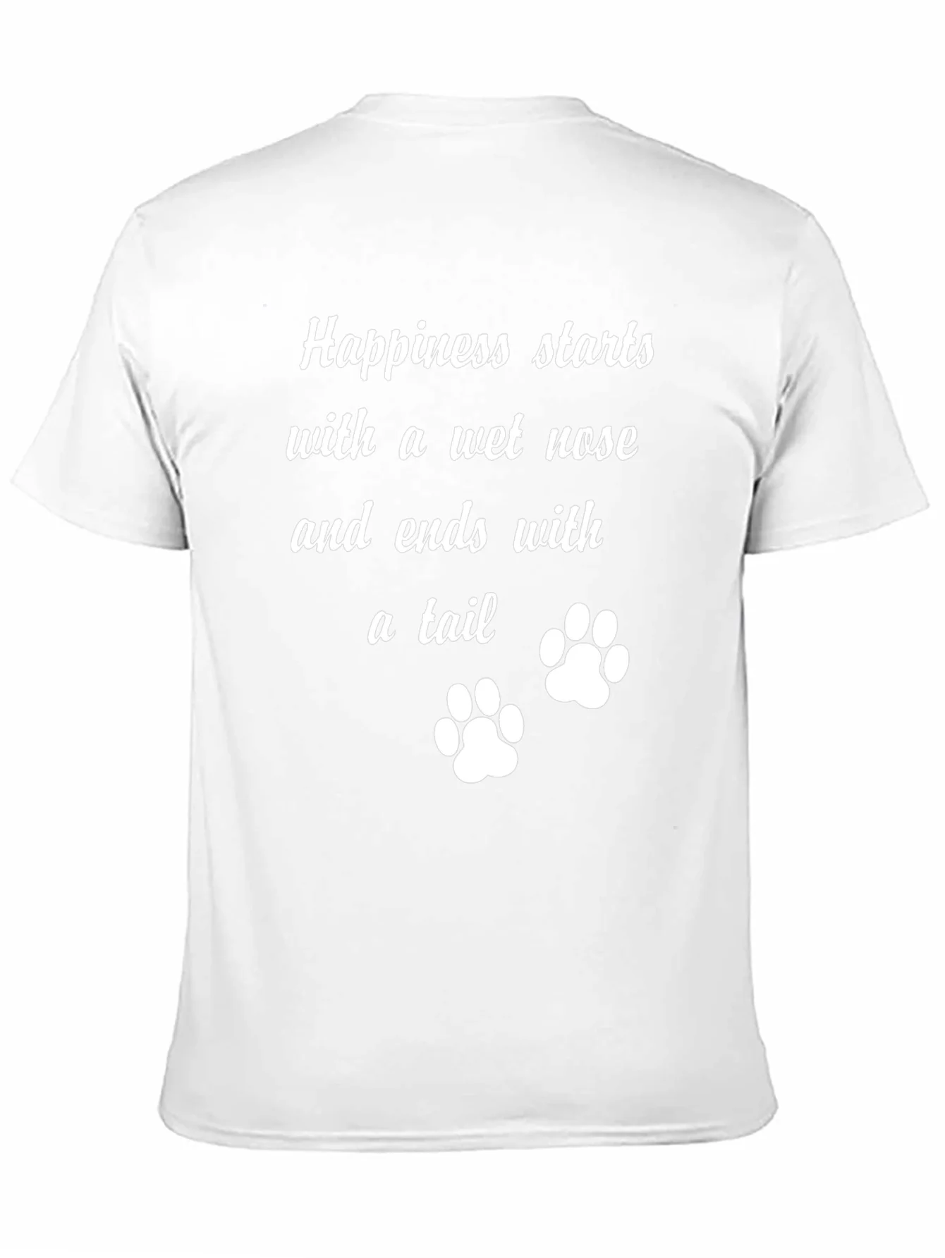 Camiseta Negra: Felicidad y Huellas de Mascota