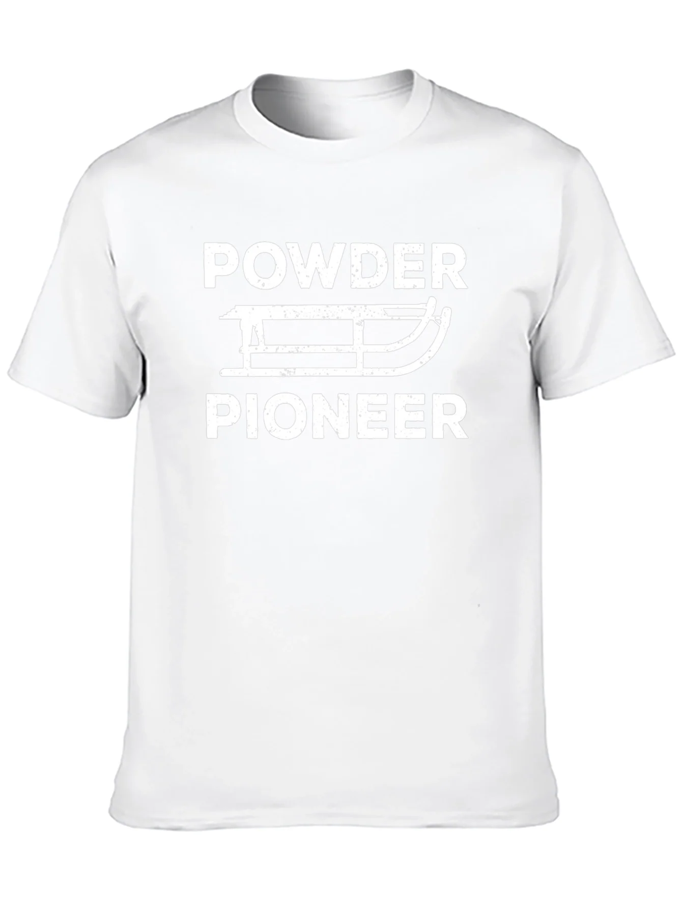 Camiseta Negra Powder Pioneer con Dise?o de Trineo