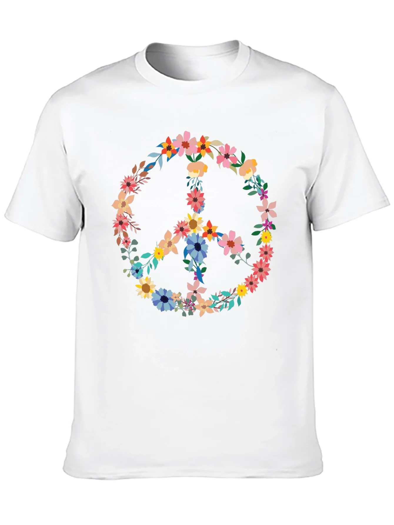 Rebbecca Floral Peace Sign Graphic Tee - Black