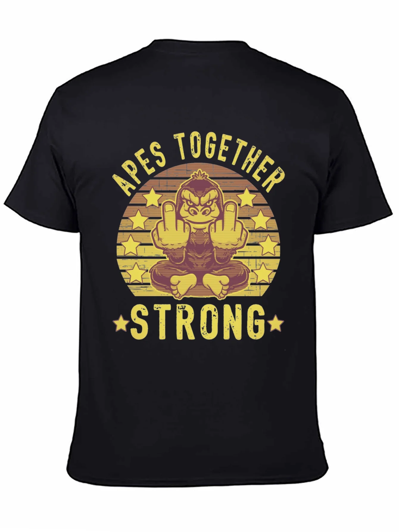 Camiseta Negra: Apes Together Strong
