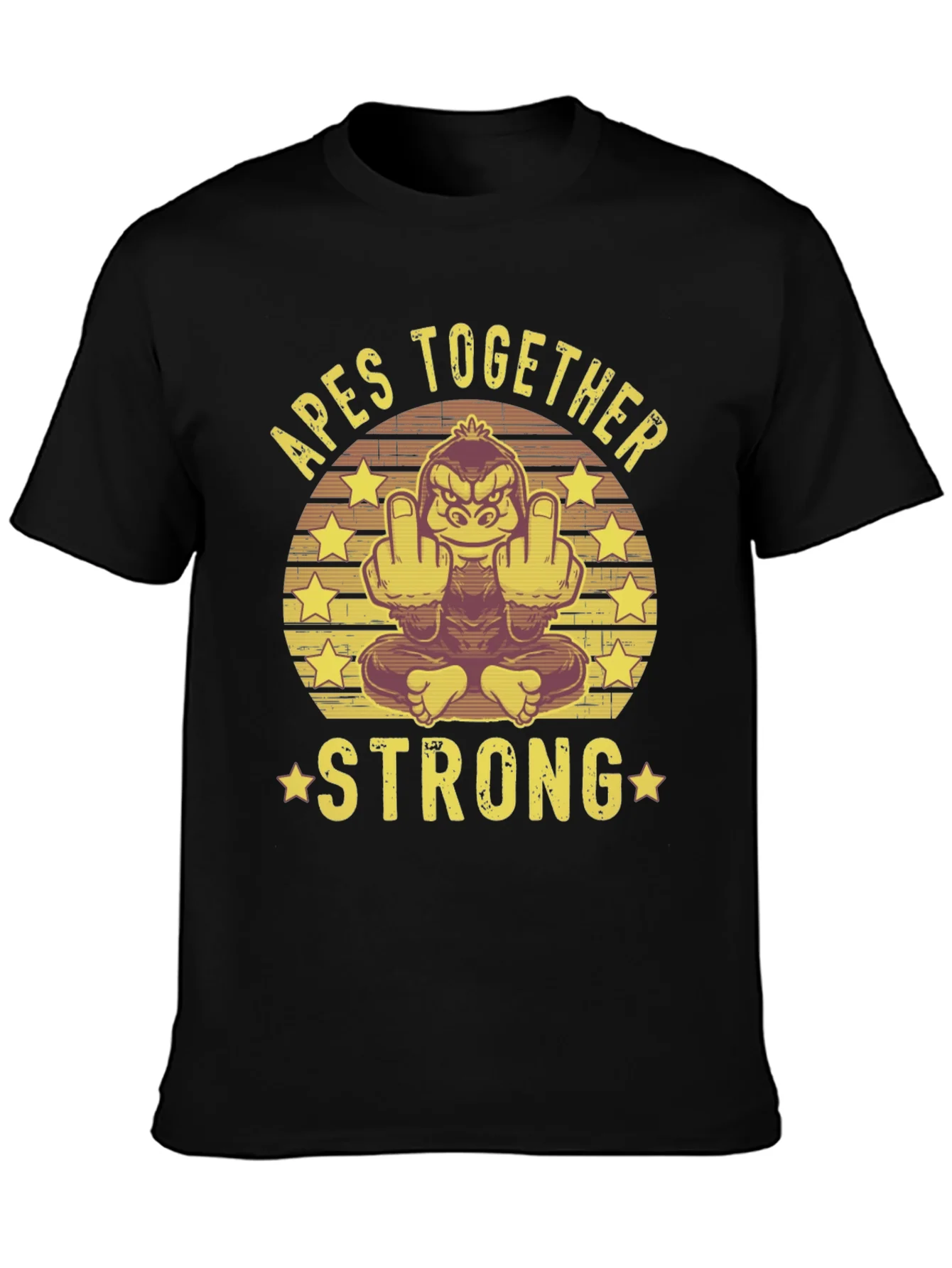 Camiseta Negra: Apes Together Strong