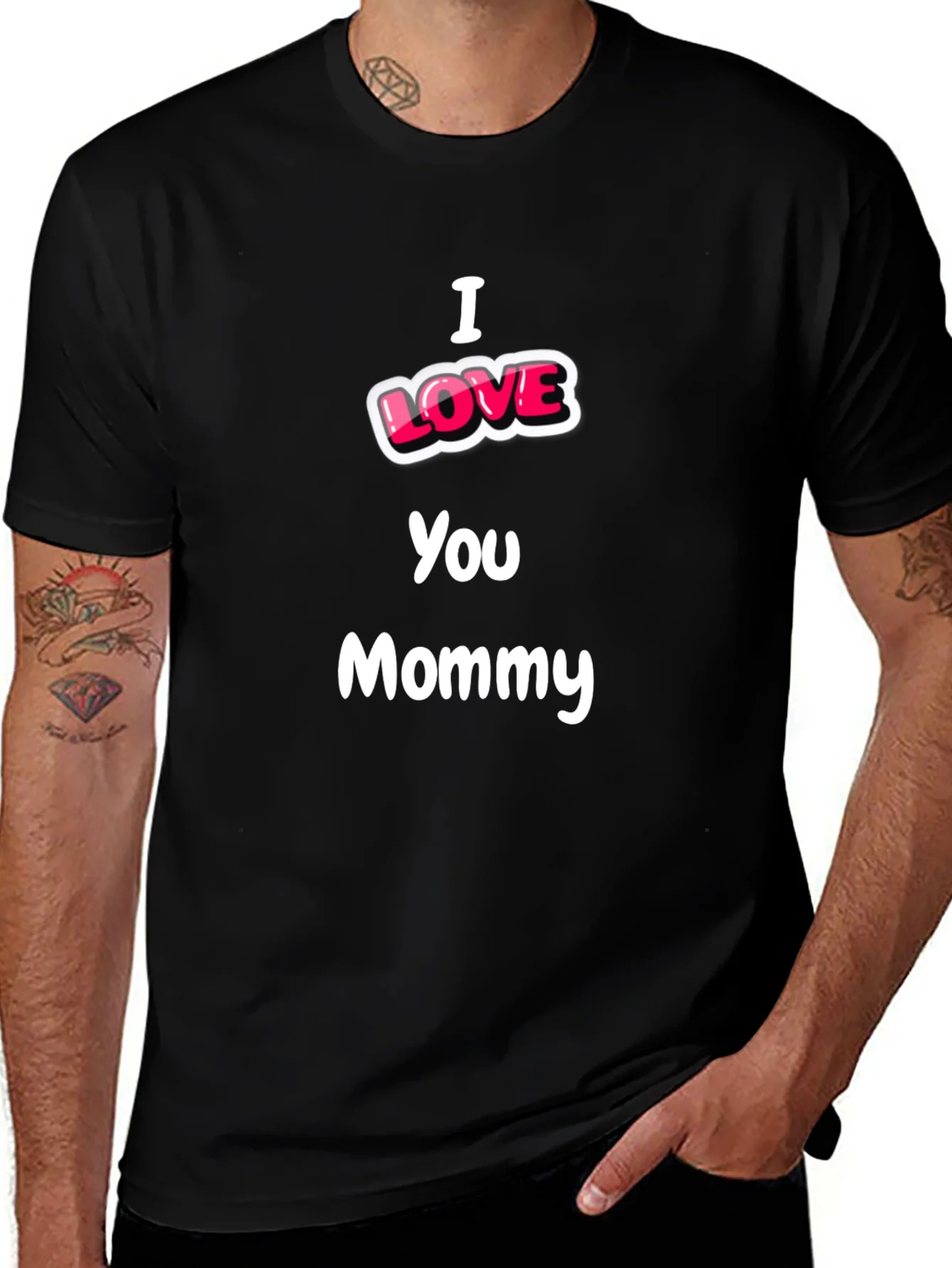 Camiseta Negra I Love You Mommy - Regalo Ideal