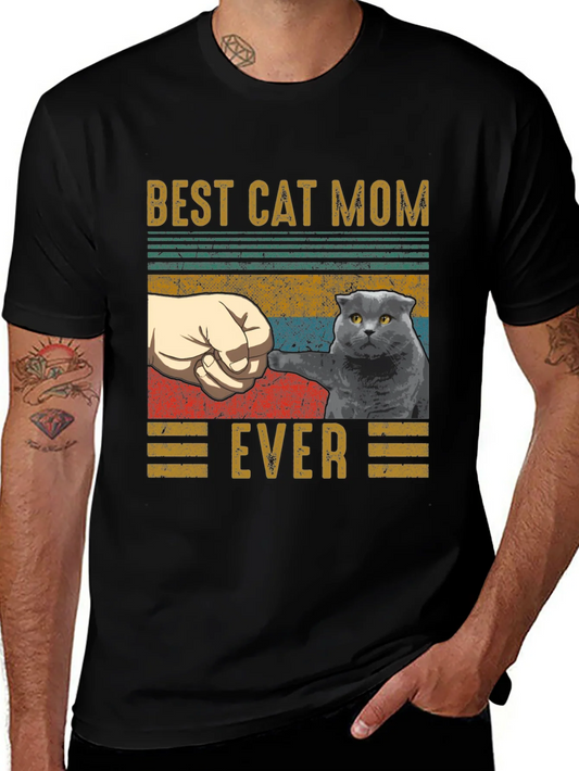 Camiseta Best Cat Mom Ever para amantes de los gatos