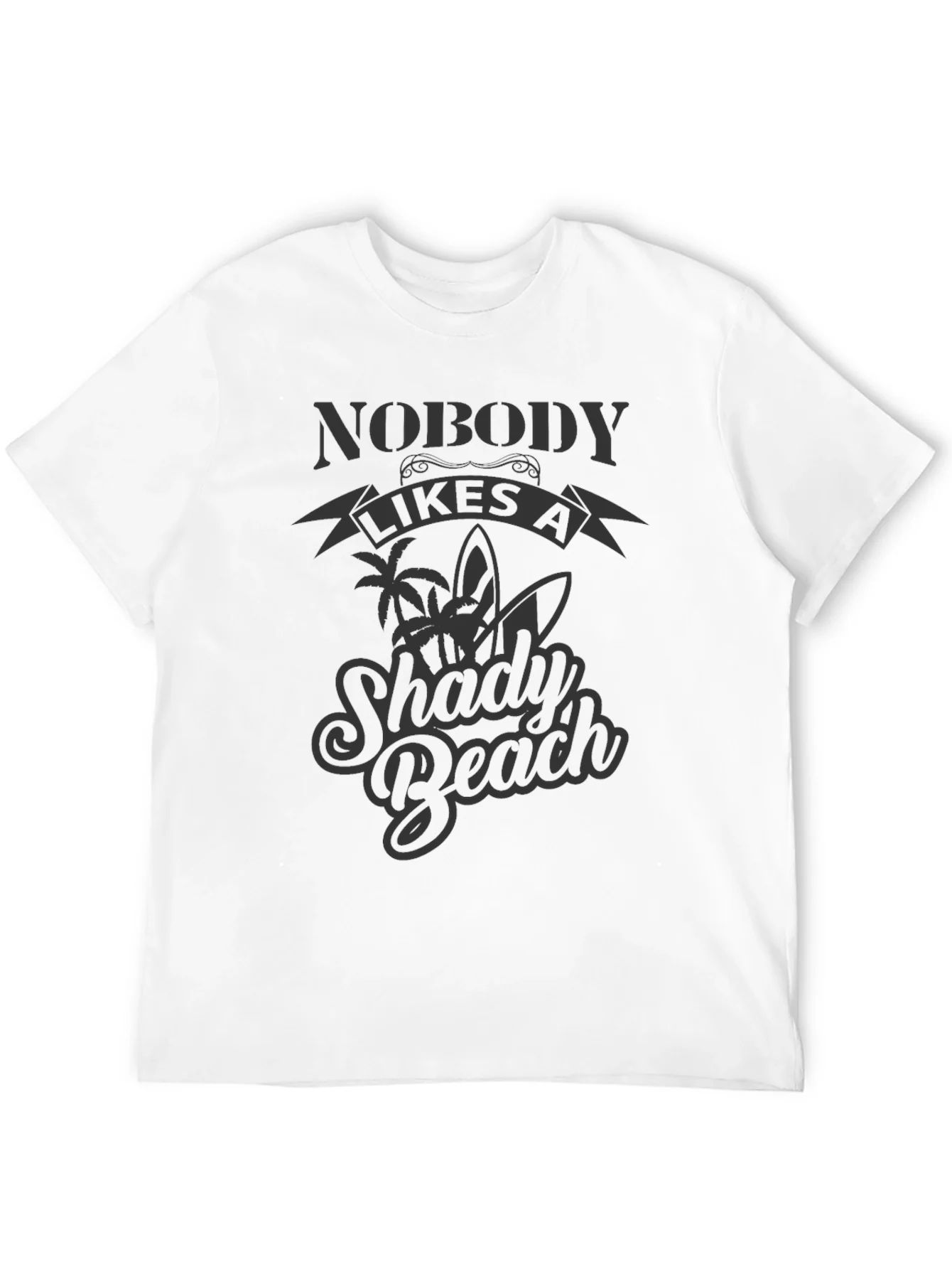 Rebbecca Shady Beach Graphic Tee - Mens Black T-Shirt