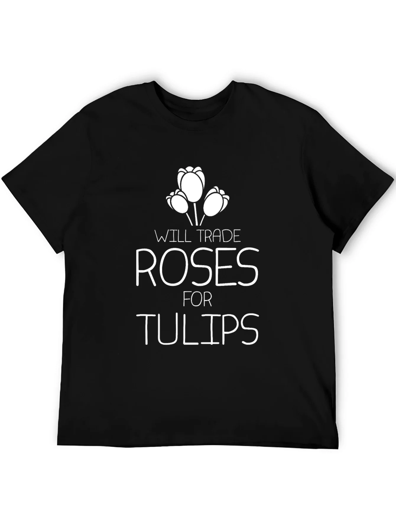 Camiseta Negra: Roses for Tulips