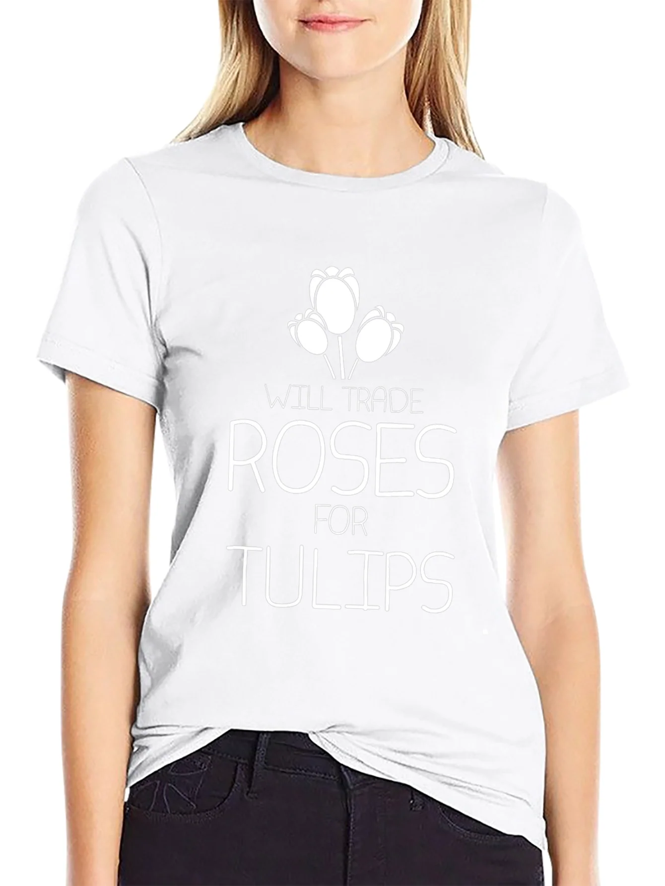 Camiseta Negra: Roses for Tulips