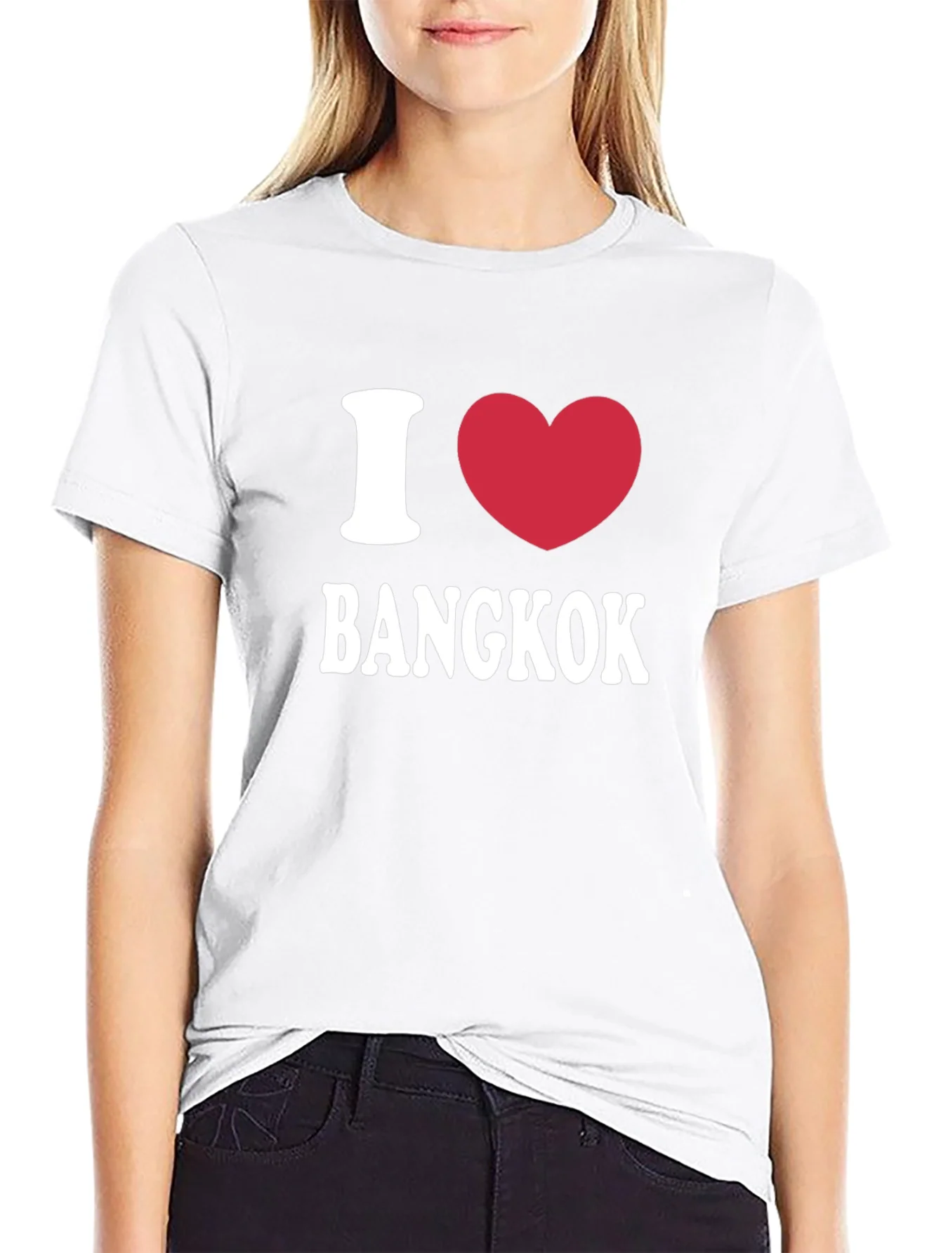 Camiseta Negra I Love Bangkok Hombre Casual