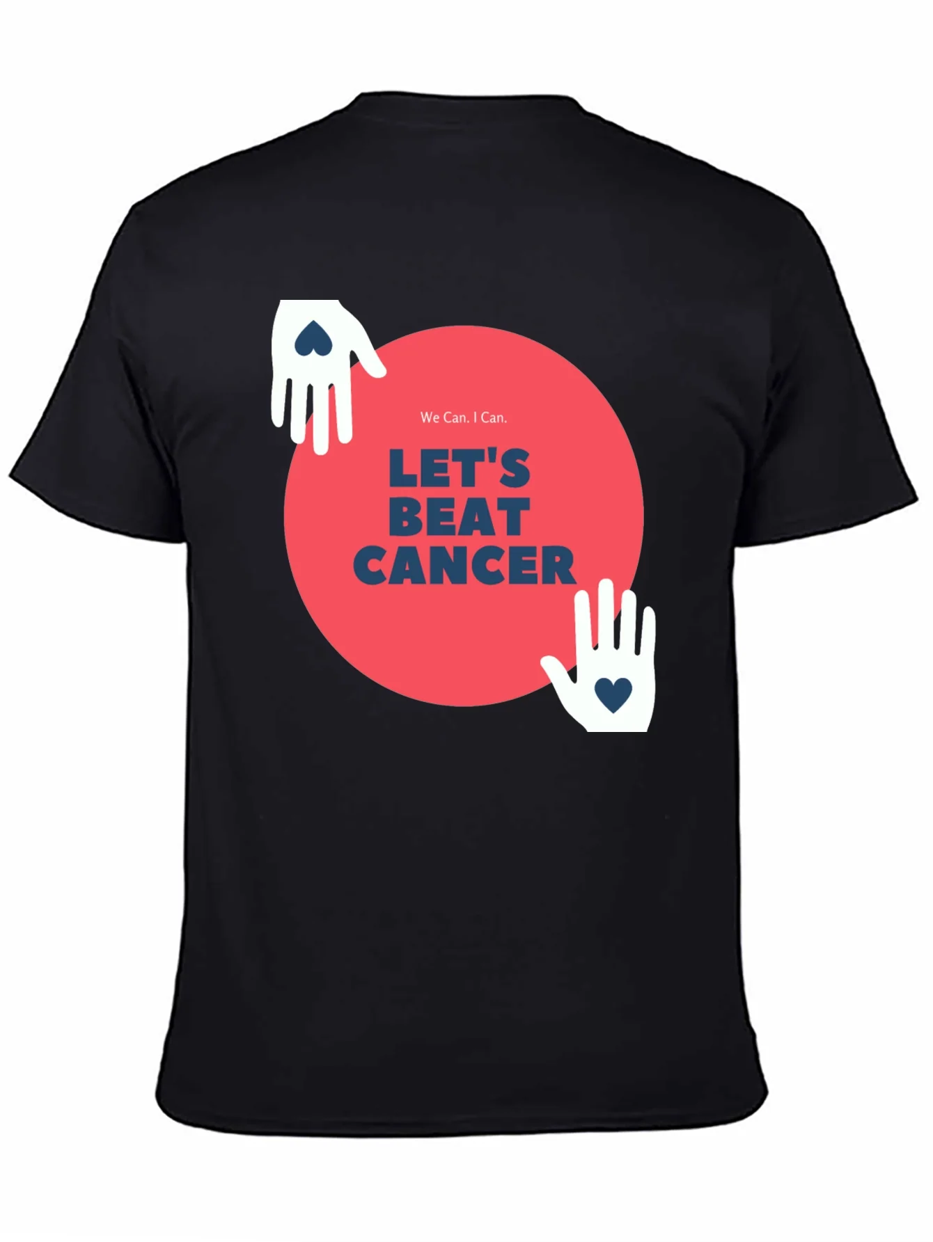 Camiseta Negra Lets Beat Cancer