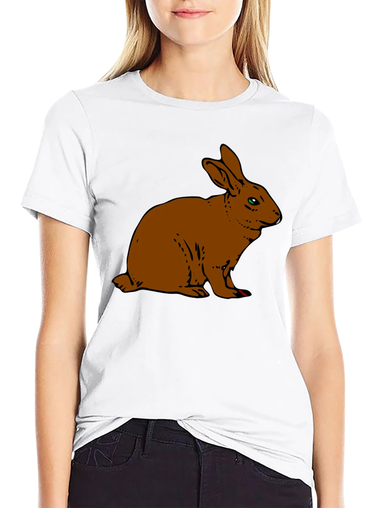 Rebbecca Rabbit Graphic Tee - Unisex Black Cotton Blend