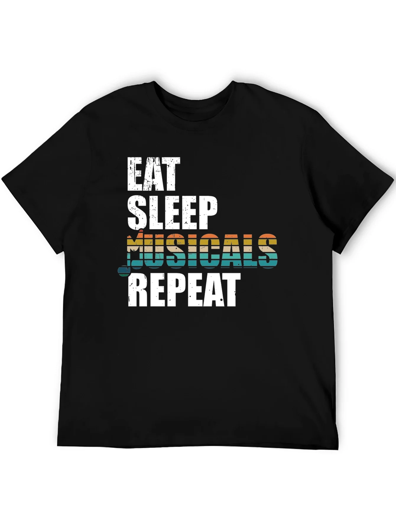 Camiseta Negra: Come Duerme Musicales Repite