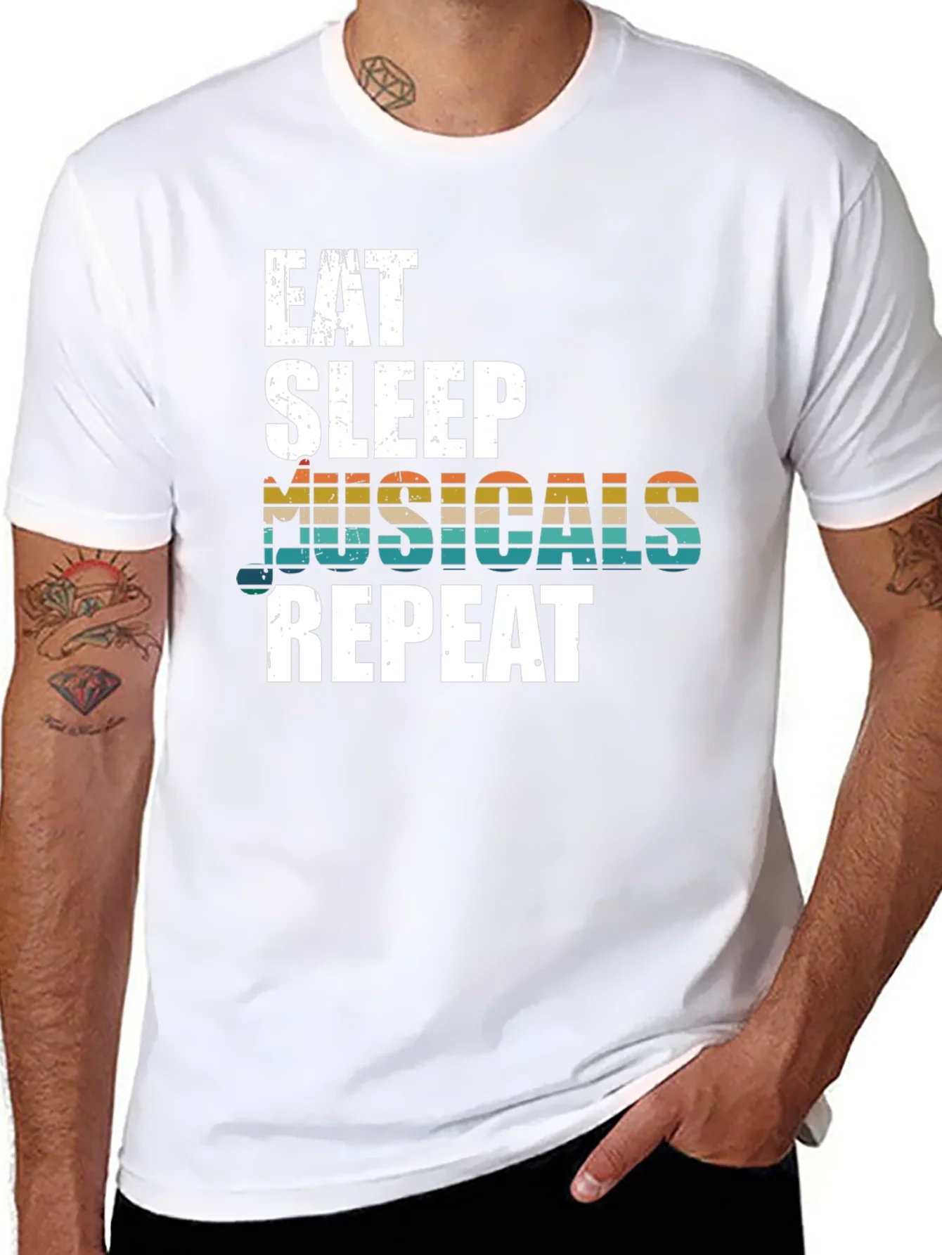 Camiseta Negra: Come Duerme Musicales Repite
